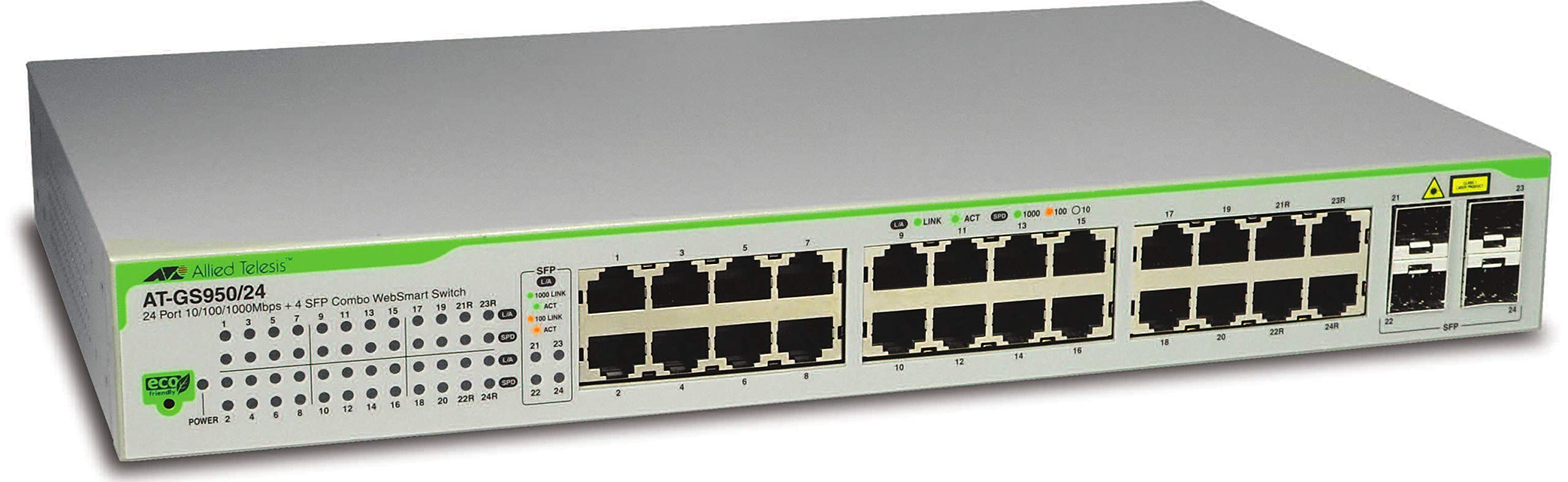 Allied Telesis Switch  24  ETHERNET;Fast ETHERNET;GIGABIT ETHERNET  1 GBPS  External