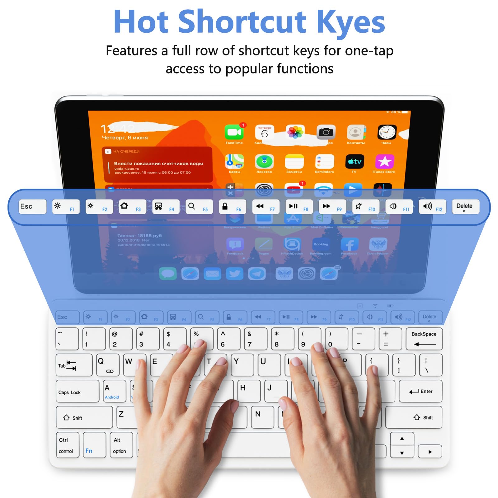 Bluetooth Keyboard For Ipad, Bluetooth Keyboard Compatible Ipad 10Th 9Th 8Th, Ipad Air 5Th 4Th, Ipad Pro 13/12.9/11 Inch, Ipad A