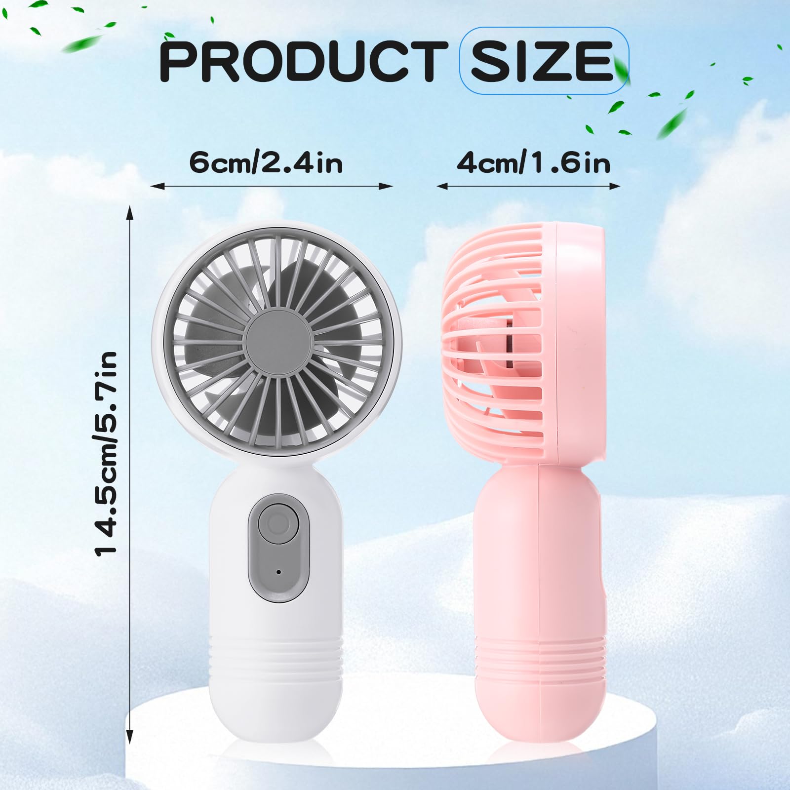 Rossesay Mini Portable Fan Bulk Cute Handheld Lightweight Small Little Personal Hand Eyelash Fan 3 Speeds Usb Rechargeable For W