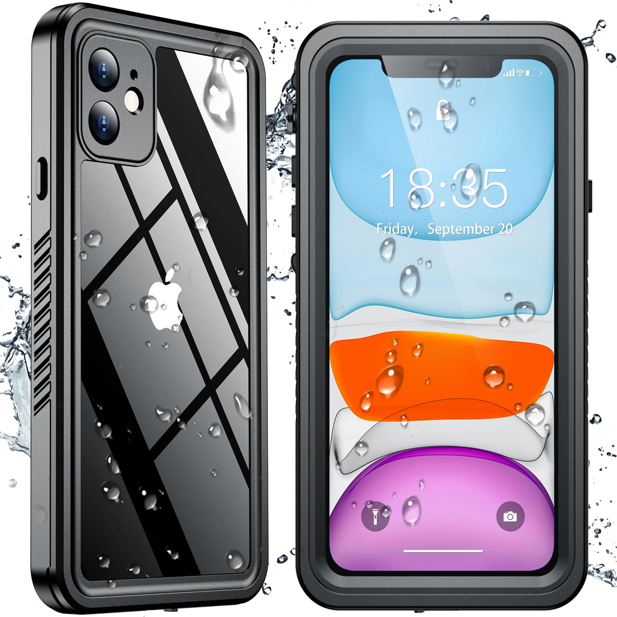 Spidercase Designed For Iphone 11 Case Waterproof, Built In Lens&Screen Protector, Full Heavy Duty Protection, 12Ft Military Sho