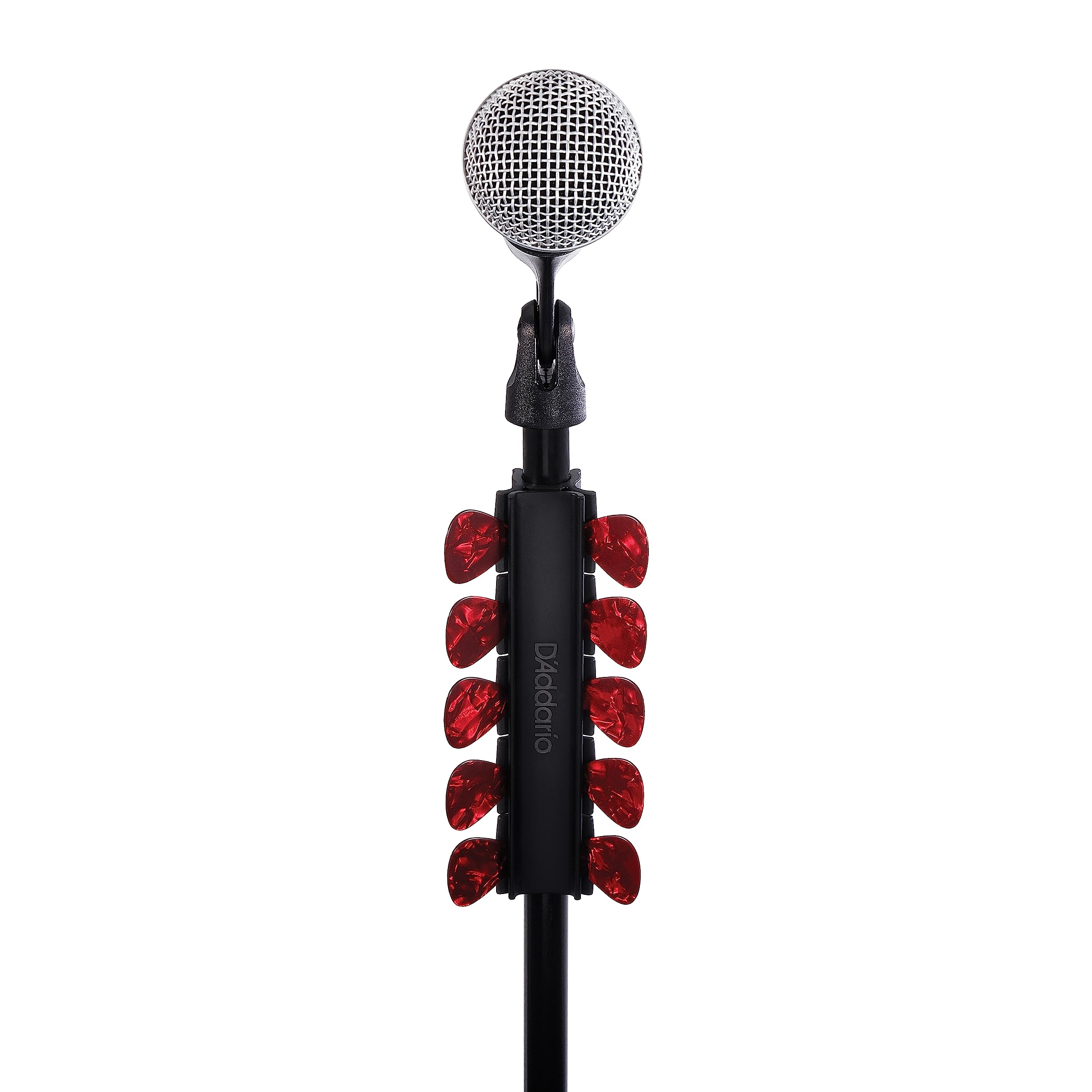 D'Addario Accessories Mic Stand Pick Holder   Guitar Pick Holder For Mic Stands   Holds 10 Guitar Picks Of Any Gauge And Size