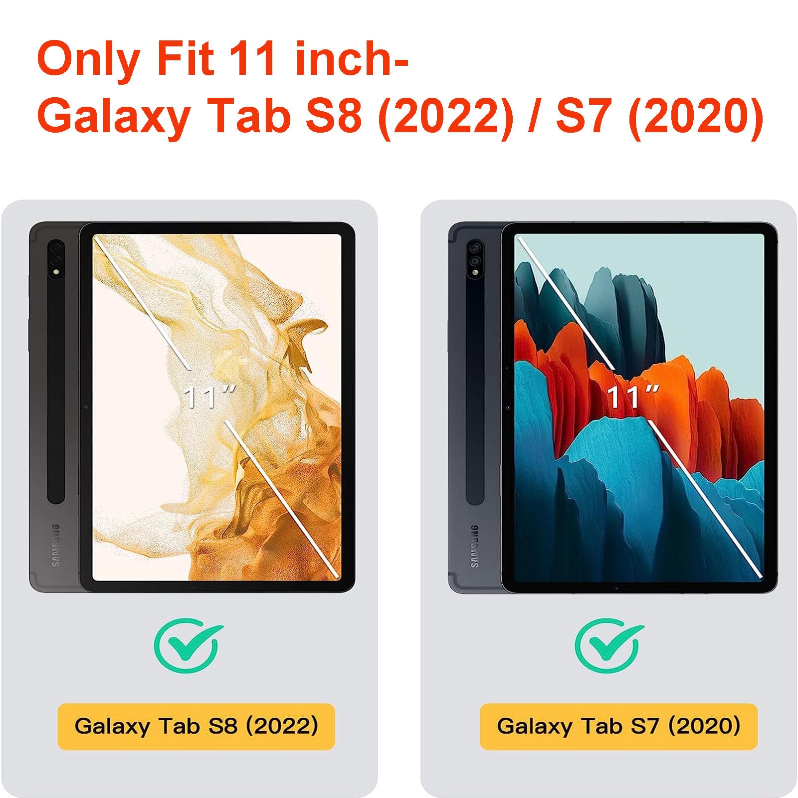 Jytrend Case For Galaxy Tab S8 (2022) / Tab S7 (2020) 11 Inch, Rotating Stand Cover For Model Sm T870 Sm T875 Sm T878U Sm X700 Sm X706 X706B X706U X706N, Navy Blue