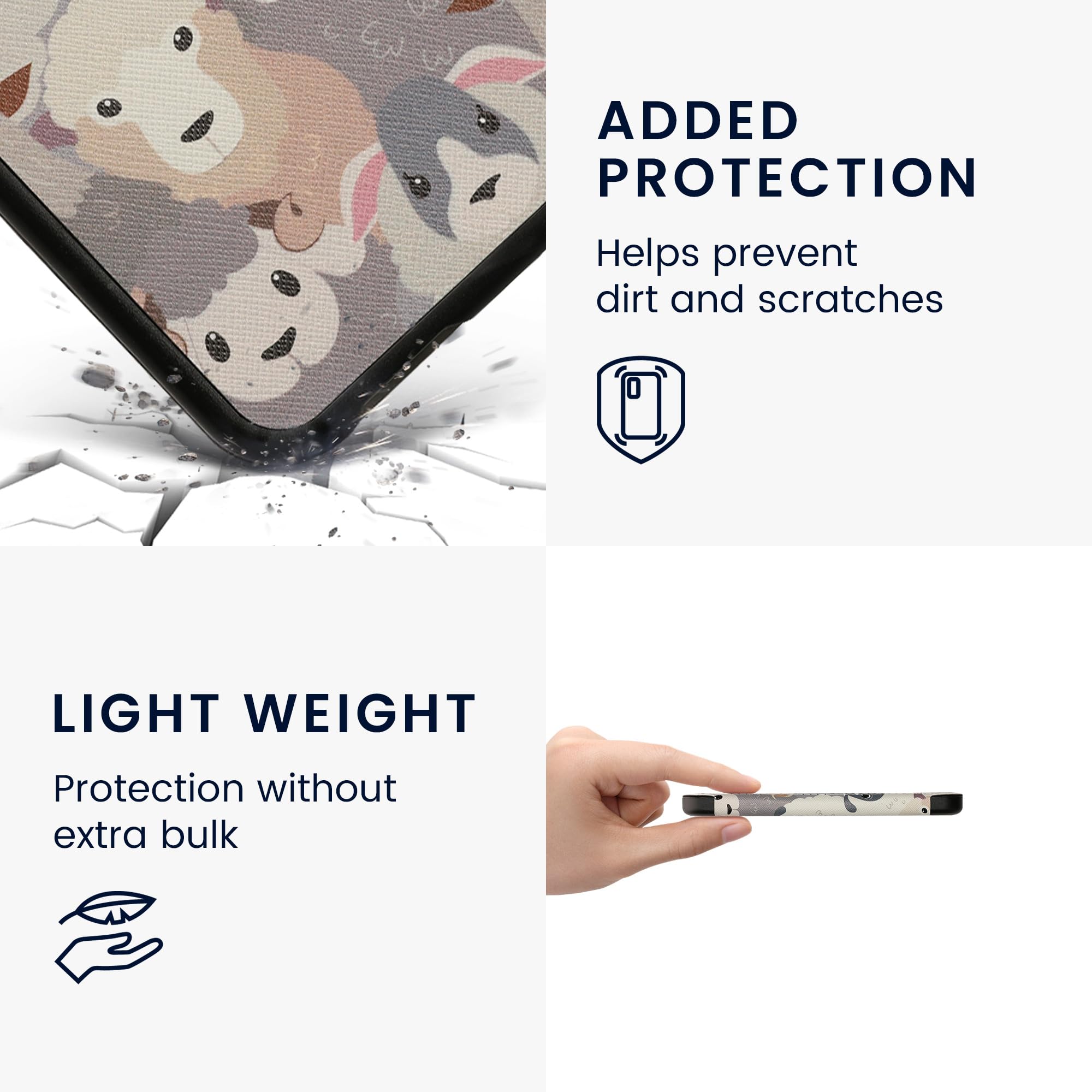 Kwmobile Case Compatible With Barnes & Noble Nook Glowlight 4 / 4E Case   Ereader Cover   Sheep White/Brown/Grey