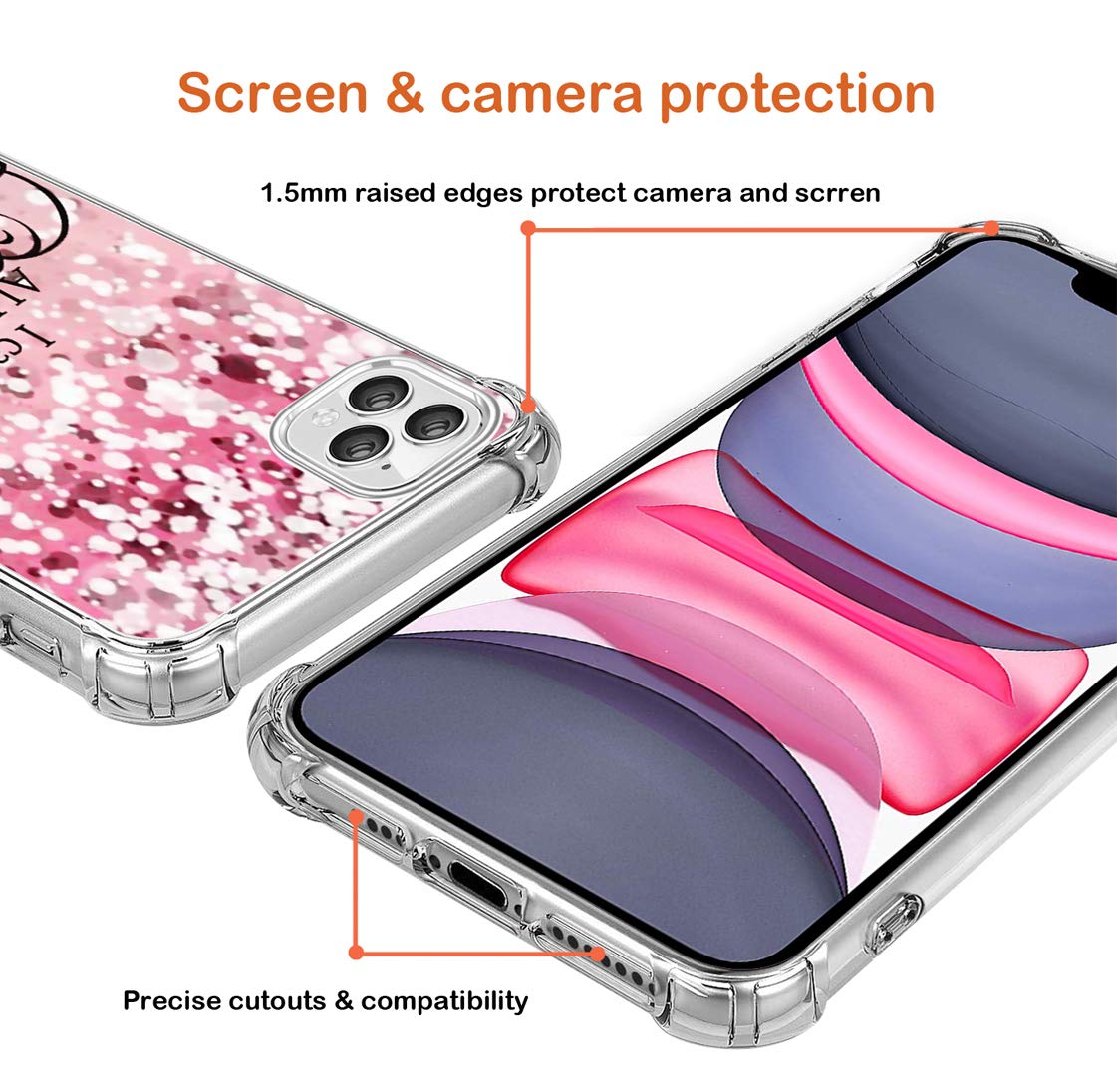 Topgraph iPhone 11 Pro Max Protective Case Clear Heavy Duty Slim Fit Bible Verse Design TPU