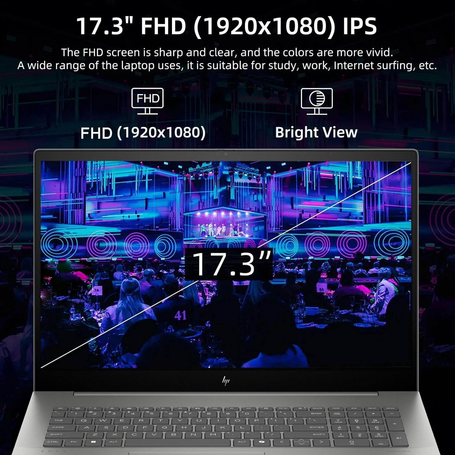 Hp Envy Business Ai Laptop, 17.3'' Fhd Touchscreen, Intel Core Ultra 7 155H, 64Gb Ddr5 Ram, 2Tb Ssd, Numeric Keypad, Hdmi, Webca