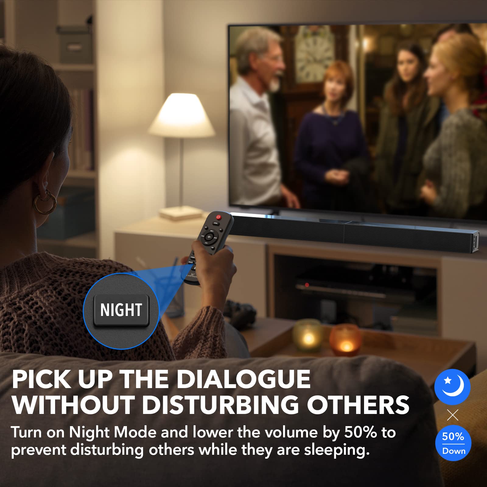 Larksound Sound Bar For Tv, Surround Sound System, Tv Speaker Soundbar With Bluetooth/Hdmi Arc/Optical/Aux/Usb, 31 Inch