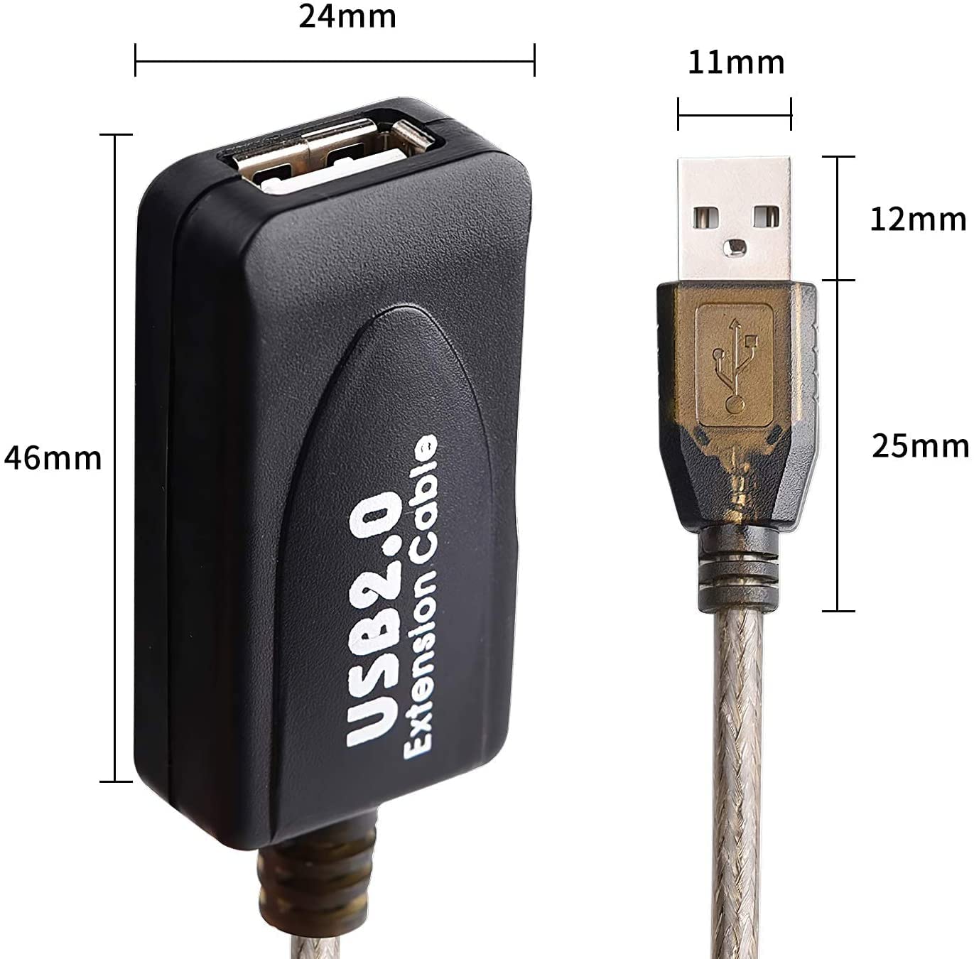 Ldkcok Usb 2.0 Type A Male To A Female Active Repeater Extension Cable 130Ft, High Speed 480 Mbps