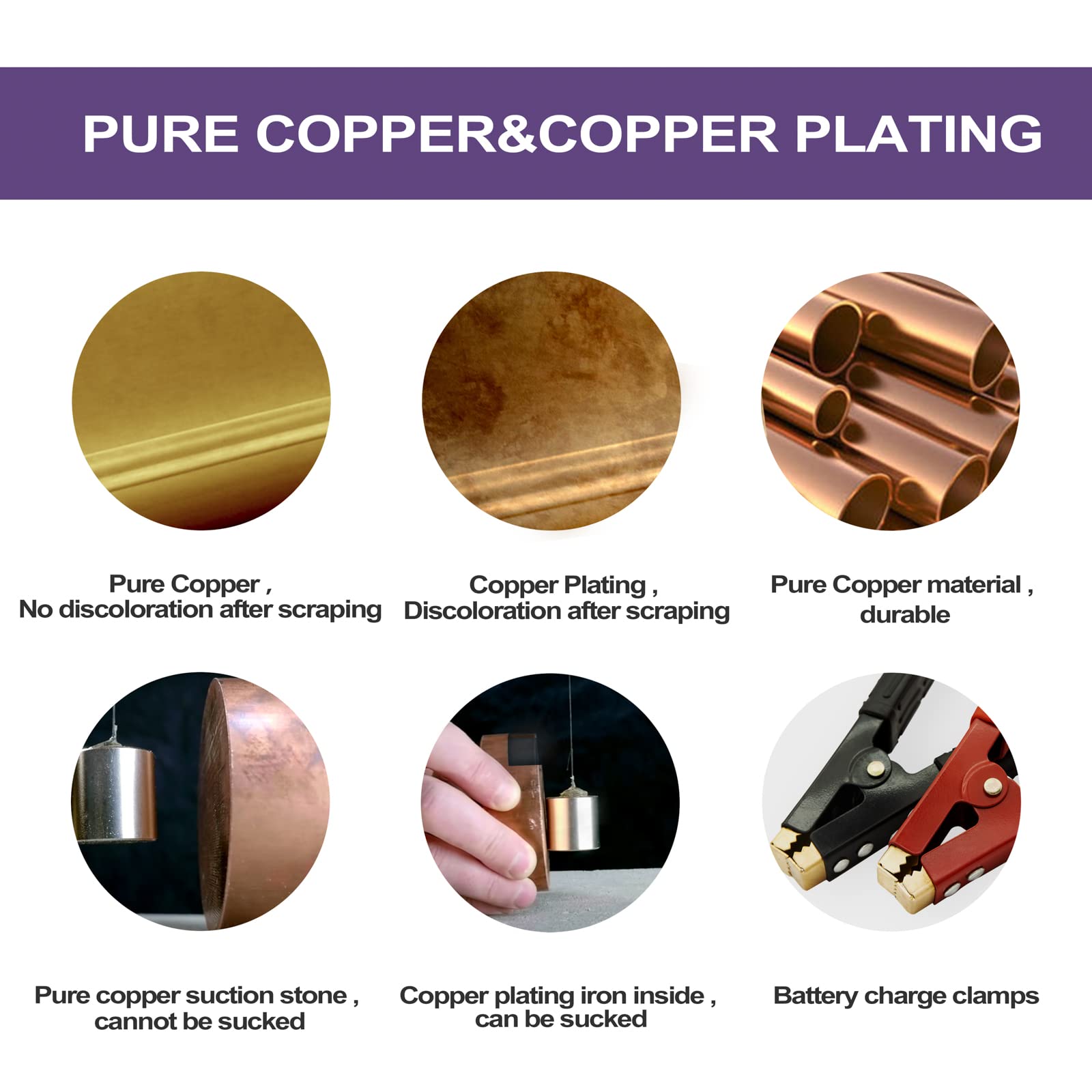 2Pcs Battery Jumper Cable Clamps, Govel Heavy Duty Pure Copper Alligator Clips Jumper Cables Boost Clamp, Car Battery Charger Cl