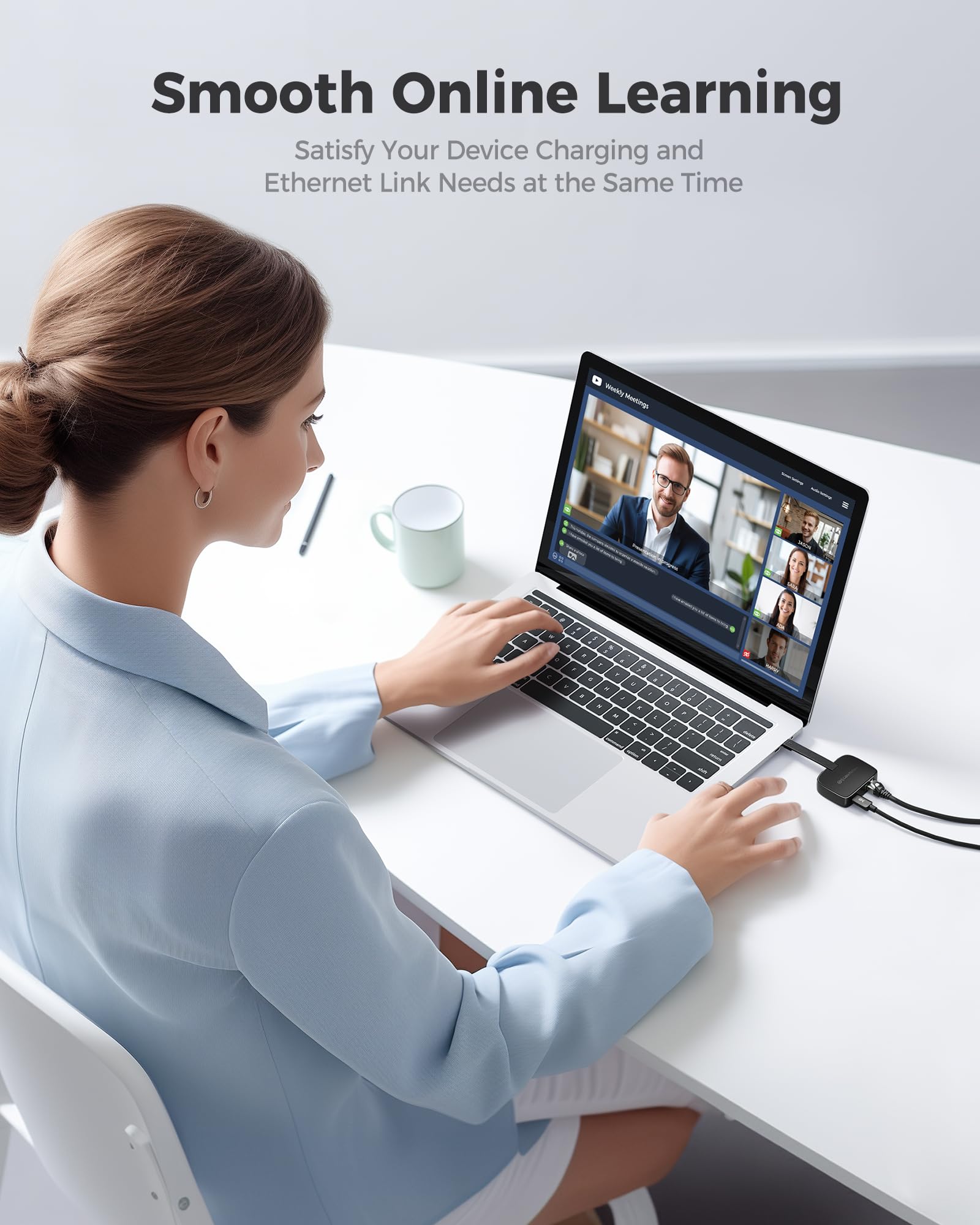 Cable Matters Usb C To 2.5 Gigabit Ethernet Adapter With 100W Charging (2.5G Ethernet To Usb C Adapter)  Compatible With Thunder