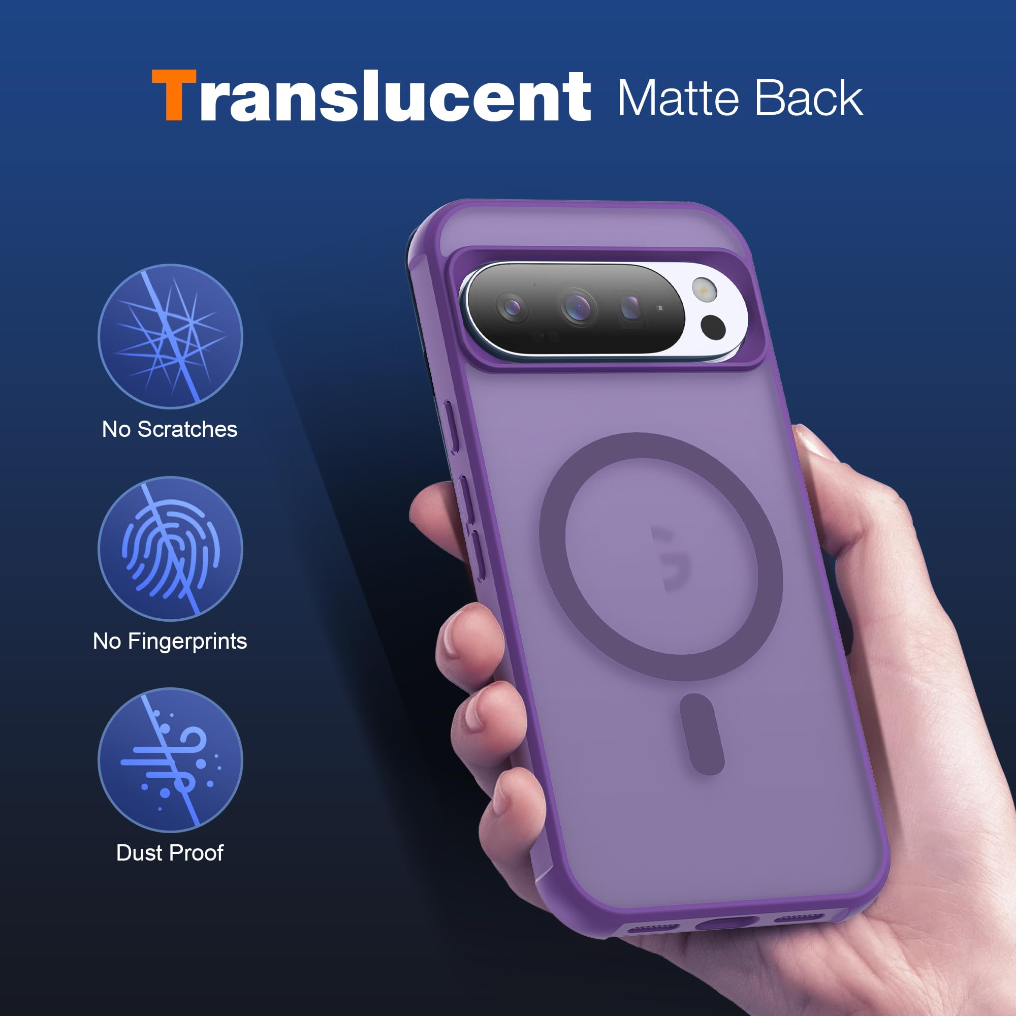 Sleekcover Compatible With Google Pixel 10 Pro Xl Case With Magnetic Translucent Matte Phone Case With Anti-Fingerprint Tech [Co