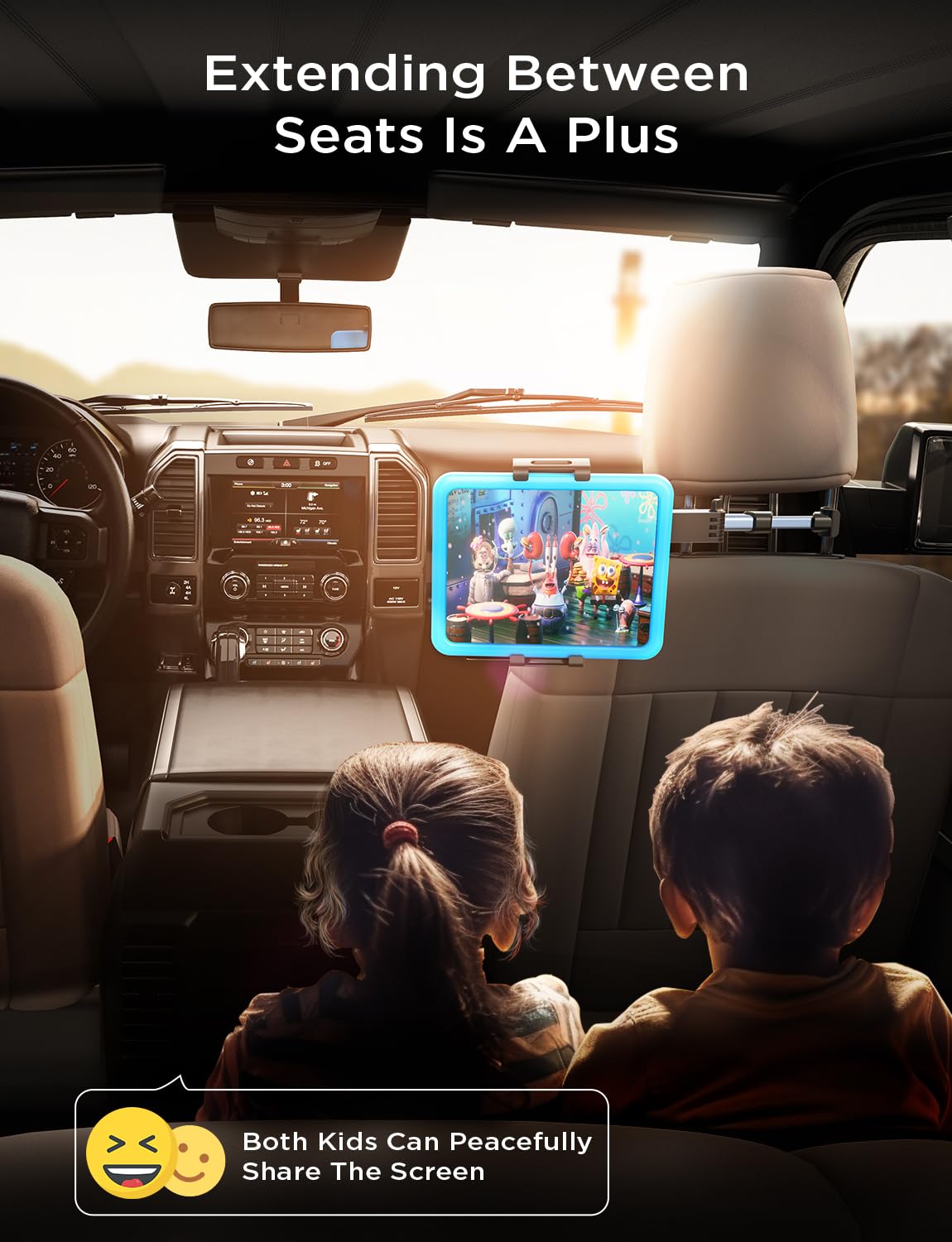 Lisen Extendable Tablet Ipad Car Holder Back Seat For Kids, Ipad Headrest Mount For Car, Road Trip Must Haves Essentials Tablet