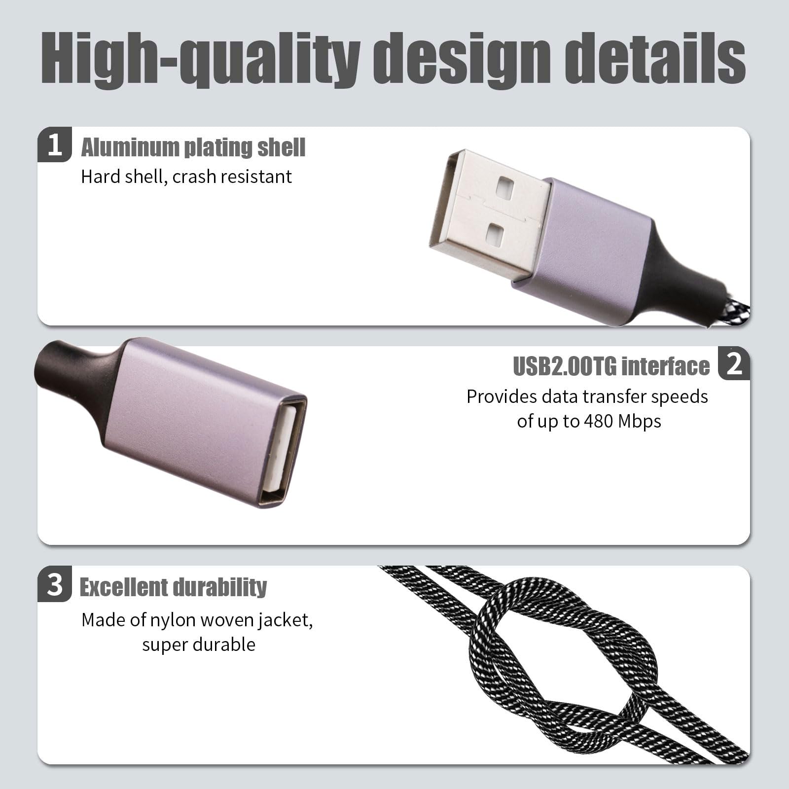Fidioto Usb A Splitter(10 Inch Long),Usb A Splitter 1 In 2 Out,Usb A Male To 2 Female Usb Y Splitter,Usb Splitter For Charging Slow And Data Transfer For Webcam/Printer/Usb Devices/Laptop Etc.