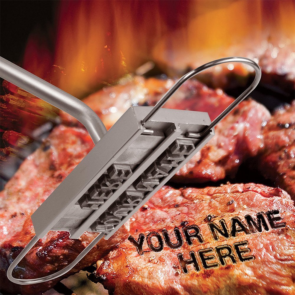 willway BBQ Meat Branding Iron with Changeable Letters Personalized Barbecue Steak Names Press Tool for Grilling Valentine for G