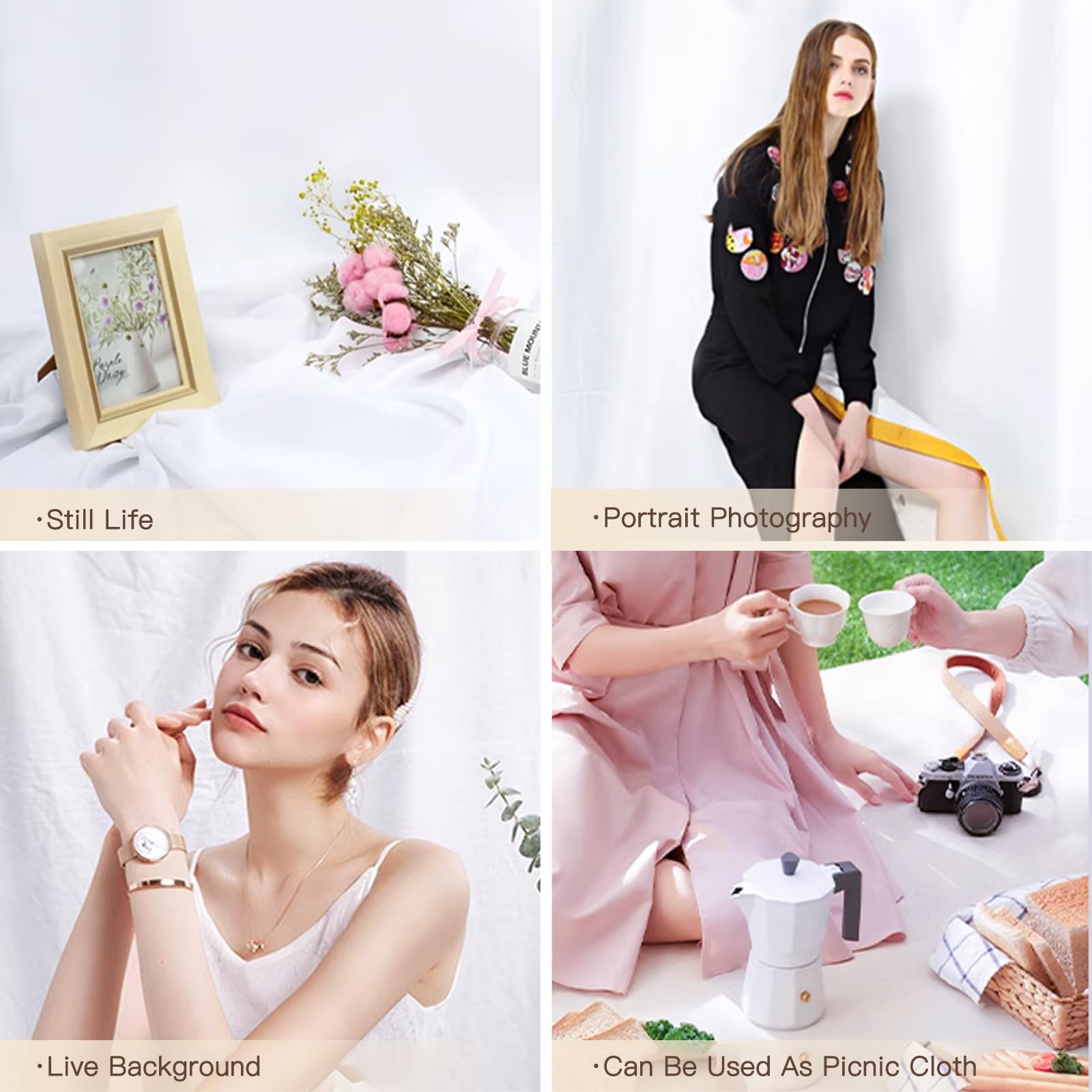 Beiyang 5Ft X 10Ft Black Backdrop Cloth For Photography, Chromakey Black Screen Background For Photography Photo Booth Backdrop