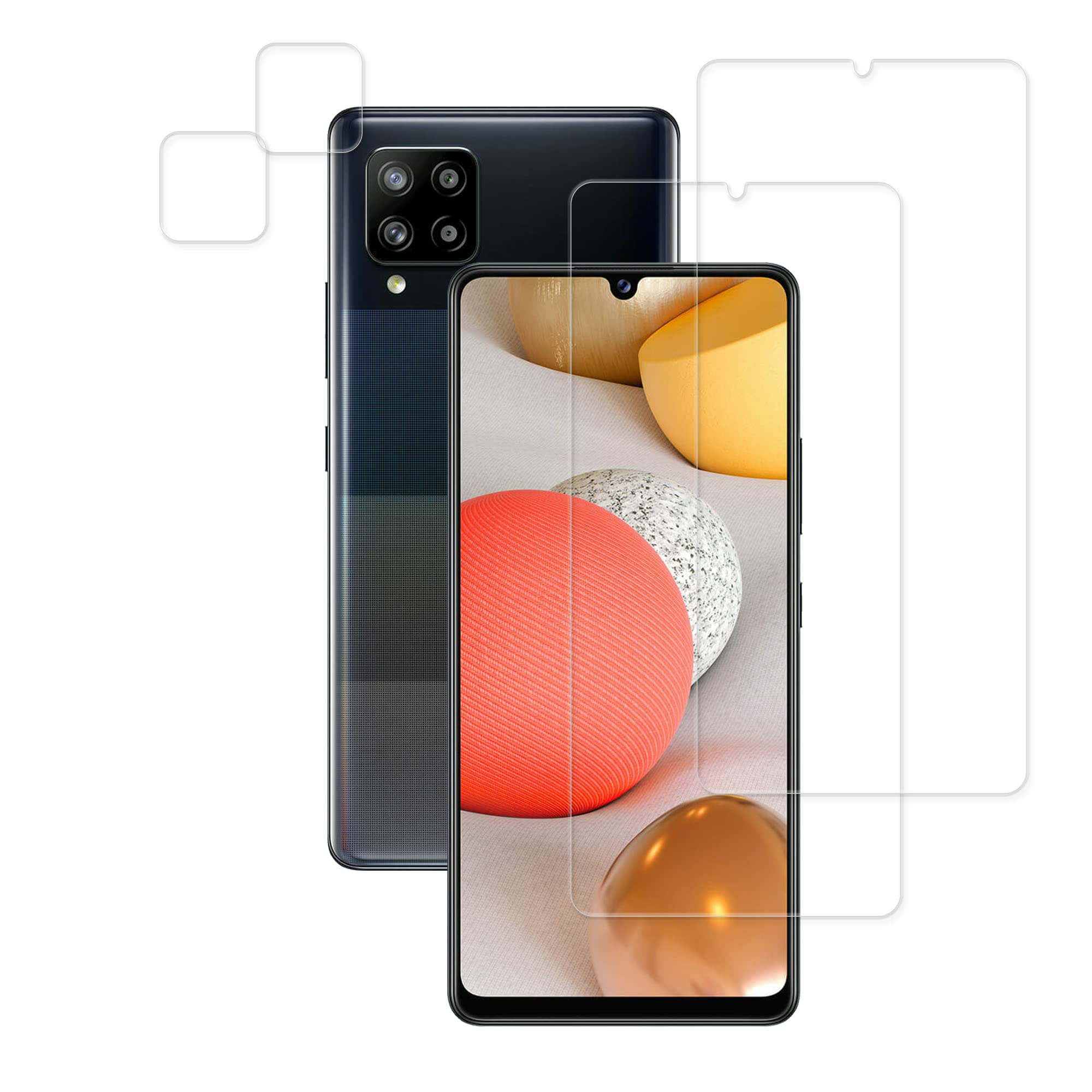 Hkkais Designed For Samsung Galaxy A42 5G Tempered Glass Screen Protector 2 Pack Camera Lens Protector Film 2 Pack