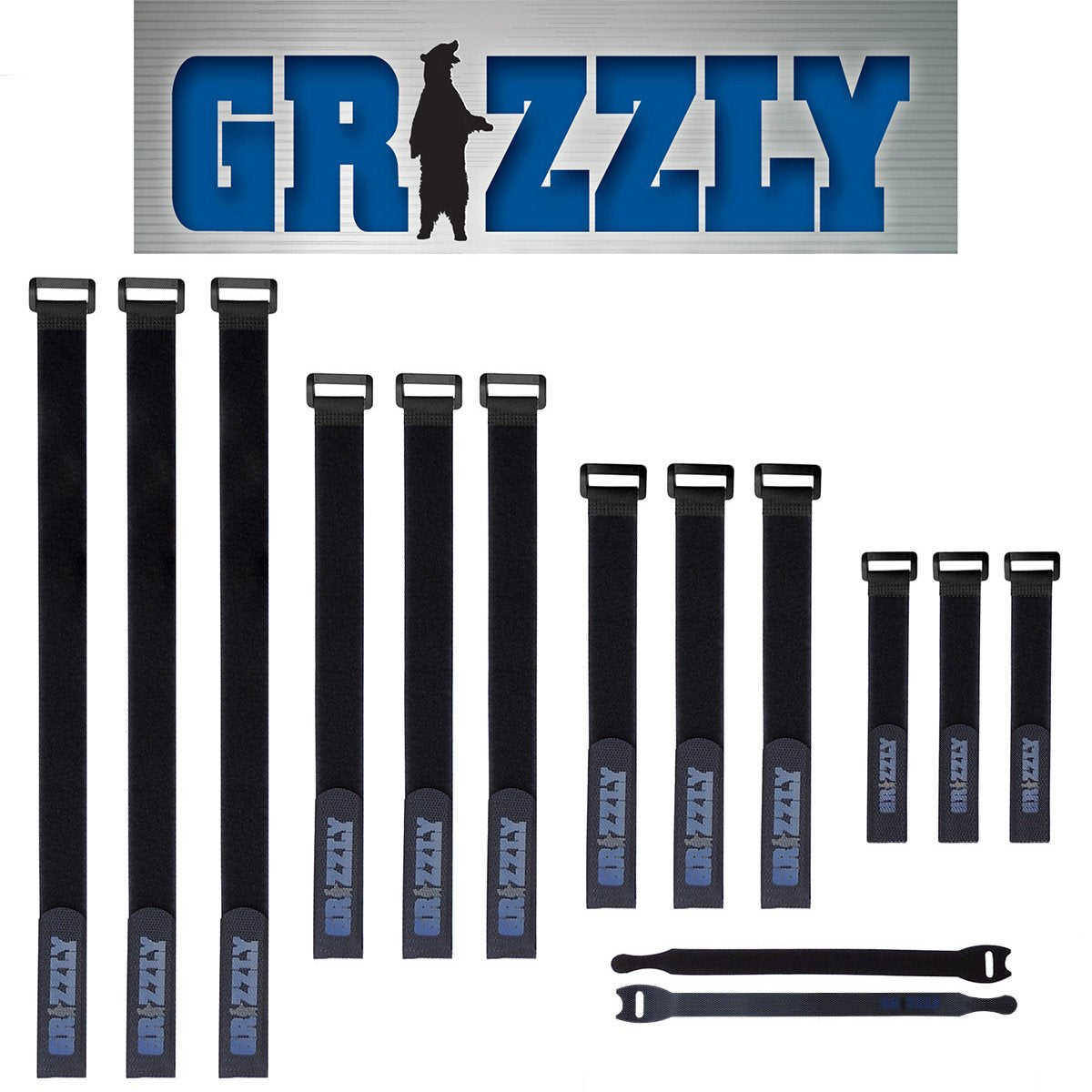 Officewerks Reusable Fastening Cable Straps And Ties, Variety Sizes (8'' 12'' 15'' 20'') Assorted 12 Pack, Black Nylon, Adjustab