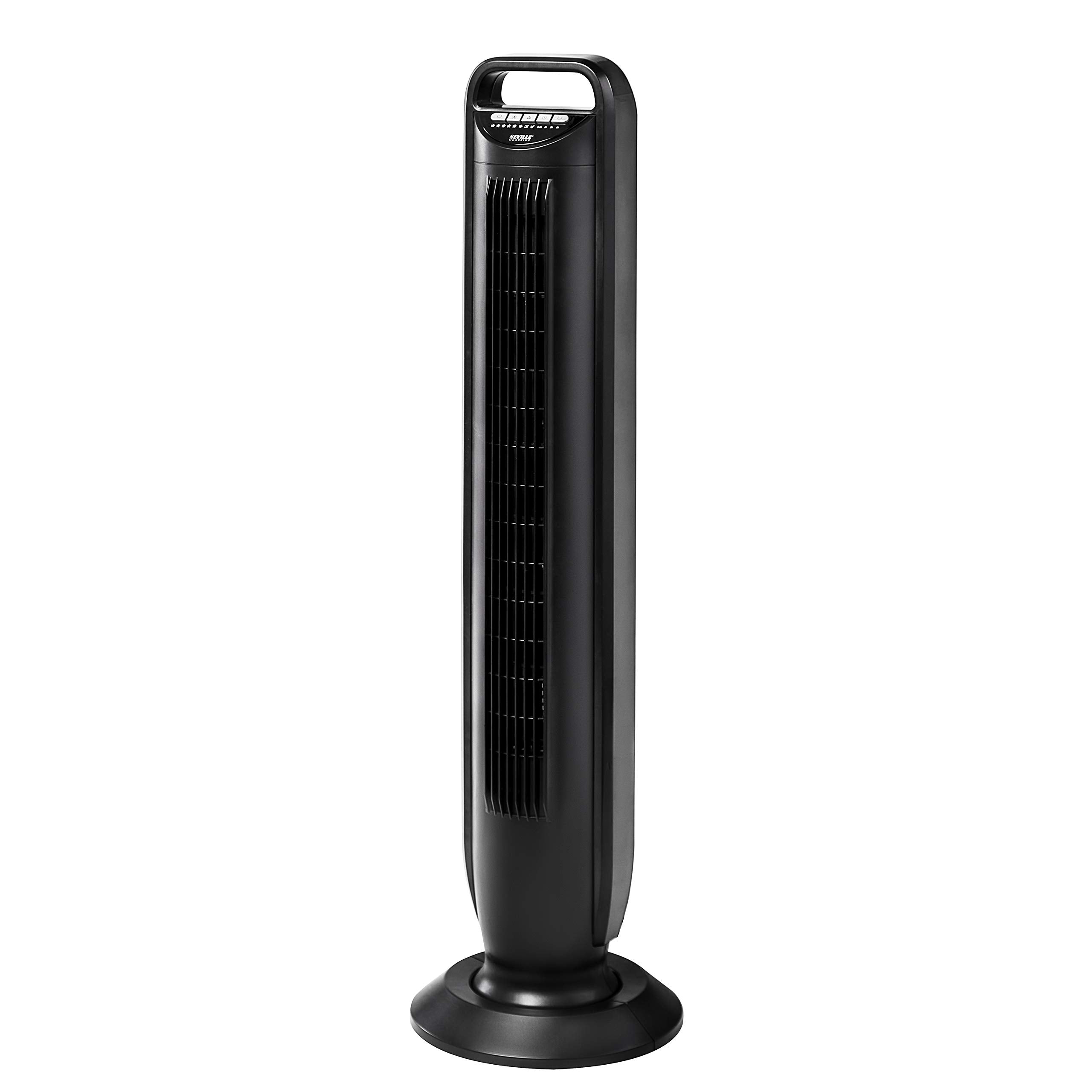 Seville Classics Ultraslimline Indoor Bladeless Oscillating Tower Fan Quiet Cooling Led Display Space Saving For Home W/Remote A