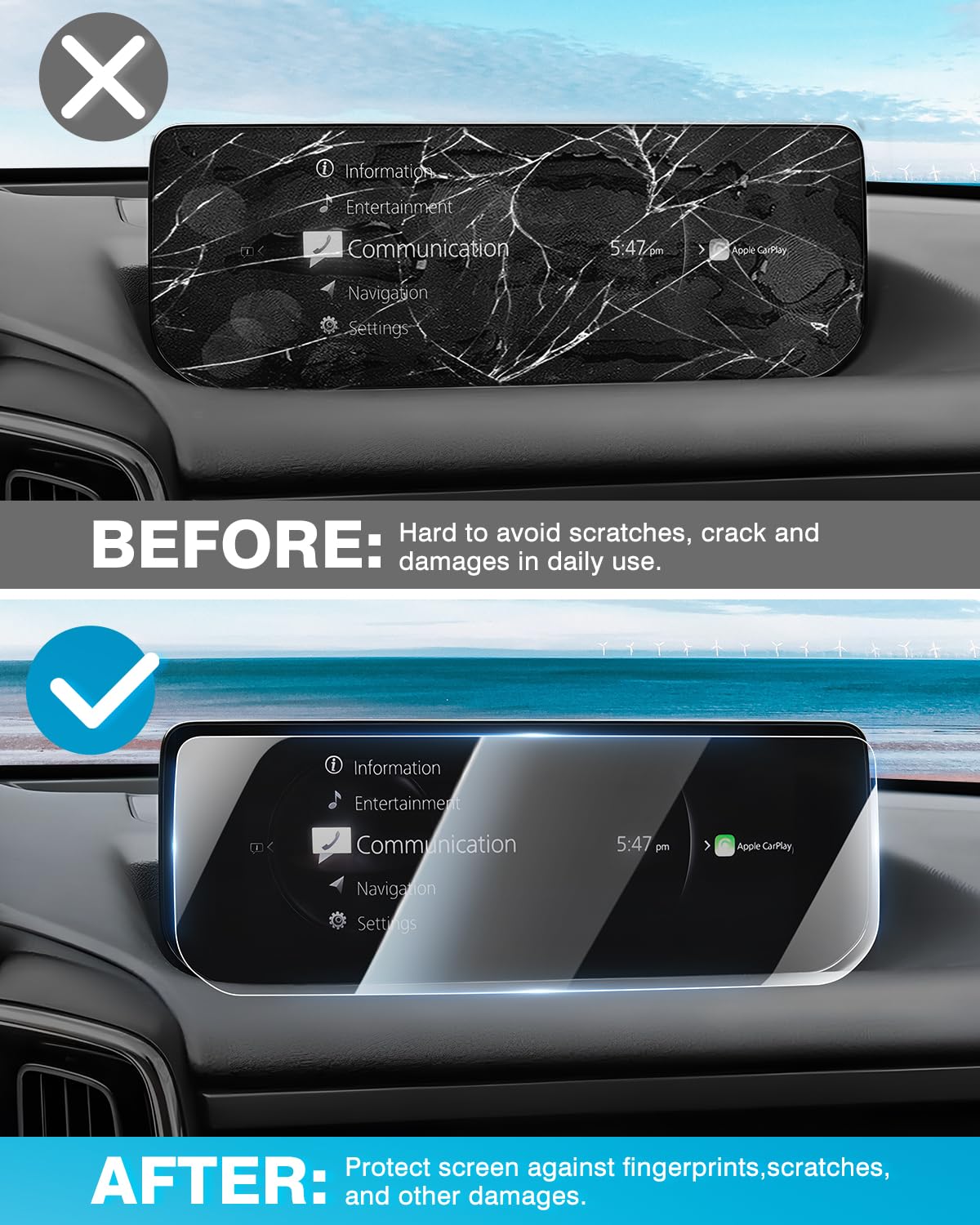 Karltys 2 Pack Screen Protector For 2023 2024 2025 Mazda Cx 50 10.25 Inch Display, Touchscreen Tempered Glass For Mazda Cx50 Accessories Car Radio Screen Cover Anti Glare Anti Fingerprint