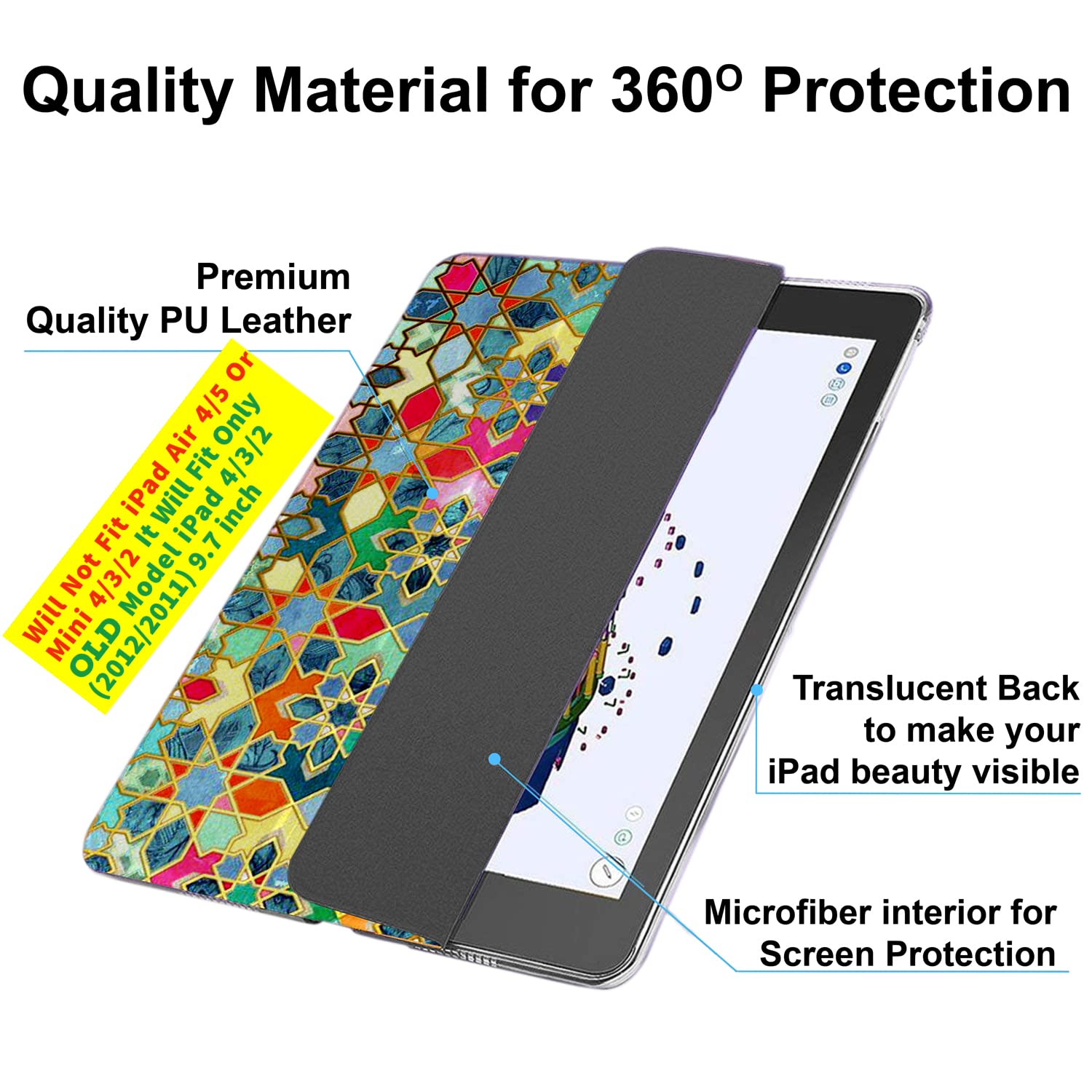 Durasafe Cases For Ipad 9.7 Inch Old Model 4 3 2 Gen Printed Case A1458 Md513Ll/A A1416 Mc705Ll/A Md328Ll/A Md333Ll/A Md336Ll/A