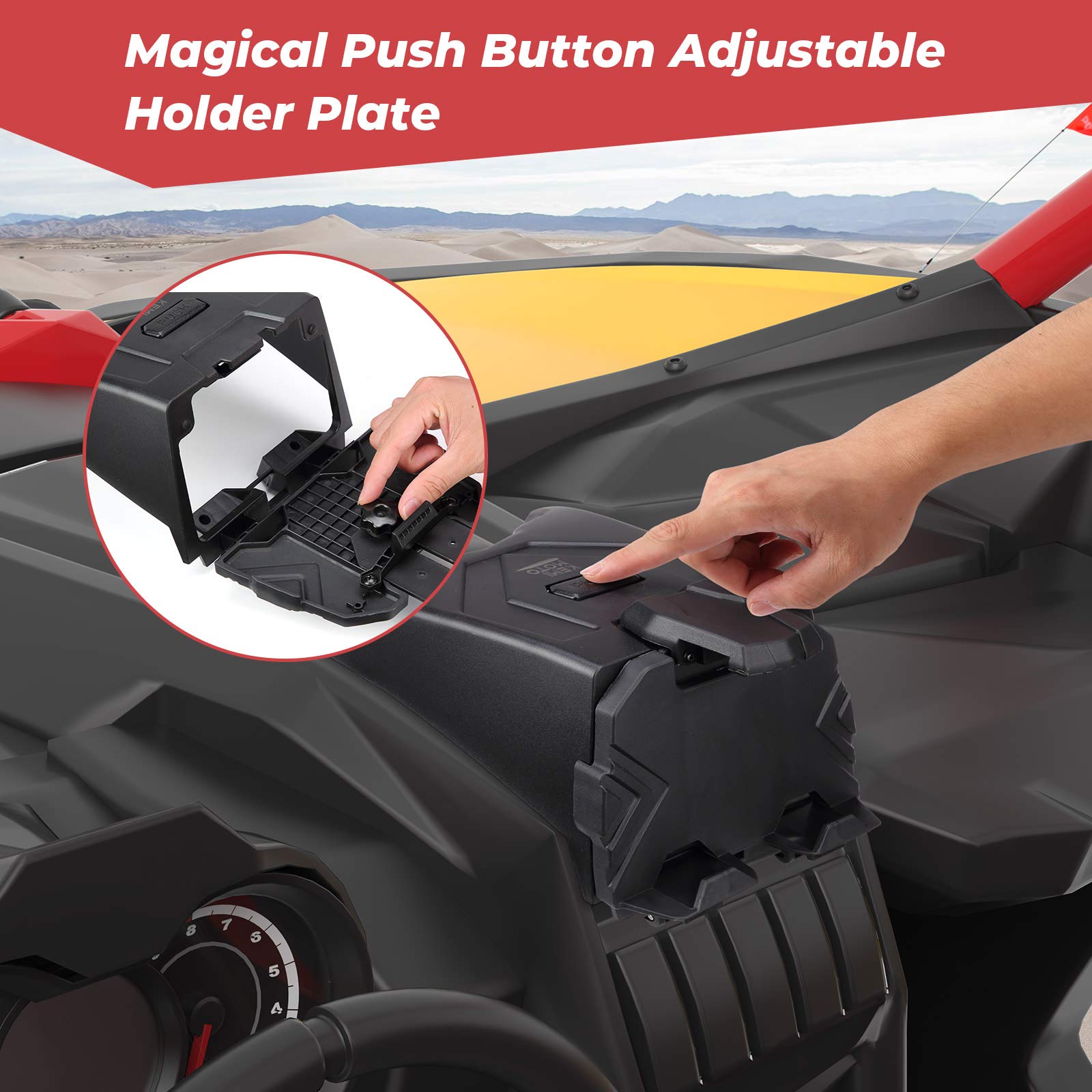 Kemimoto X3 Electric Device Tablet Holder, X3 Gps Mount Storage Box Compatible With 2017 2023 Can Am Maverick X3 All Models, Rep