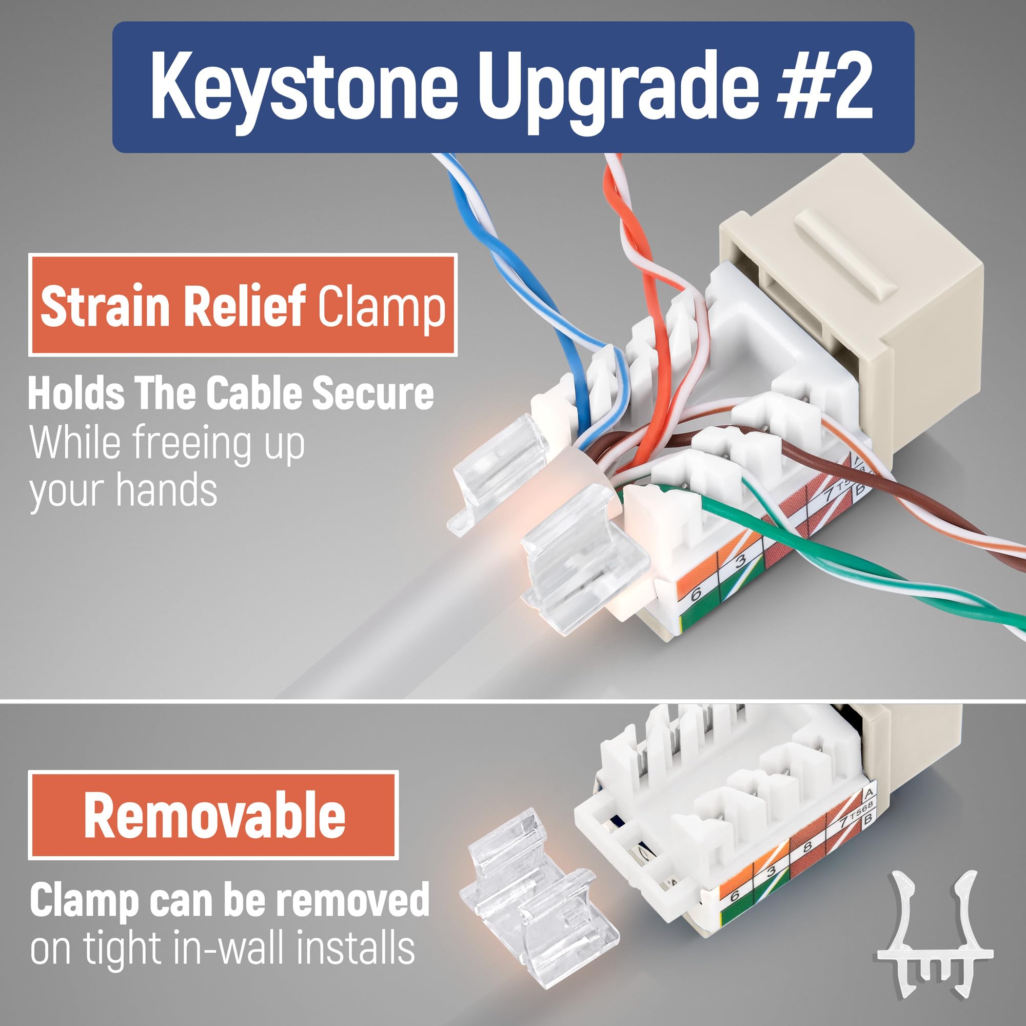 Everest Media Solutions 45 Angled Cat6 Keystone Jack In Light Almond   Slim Profile Rj45 Ethernet Connector   Compatible With 45
