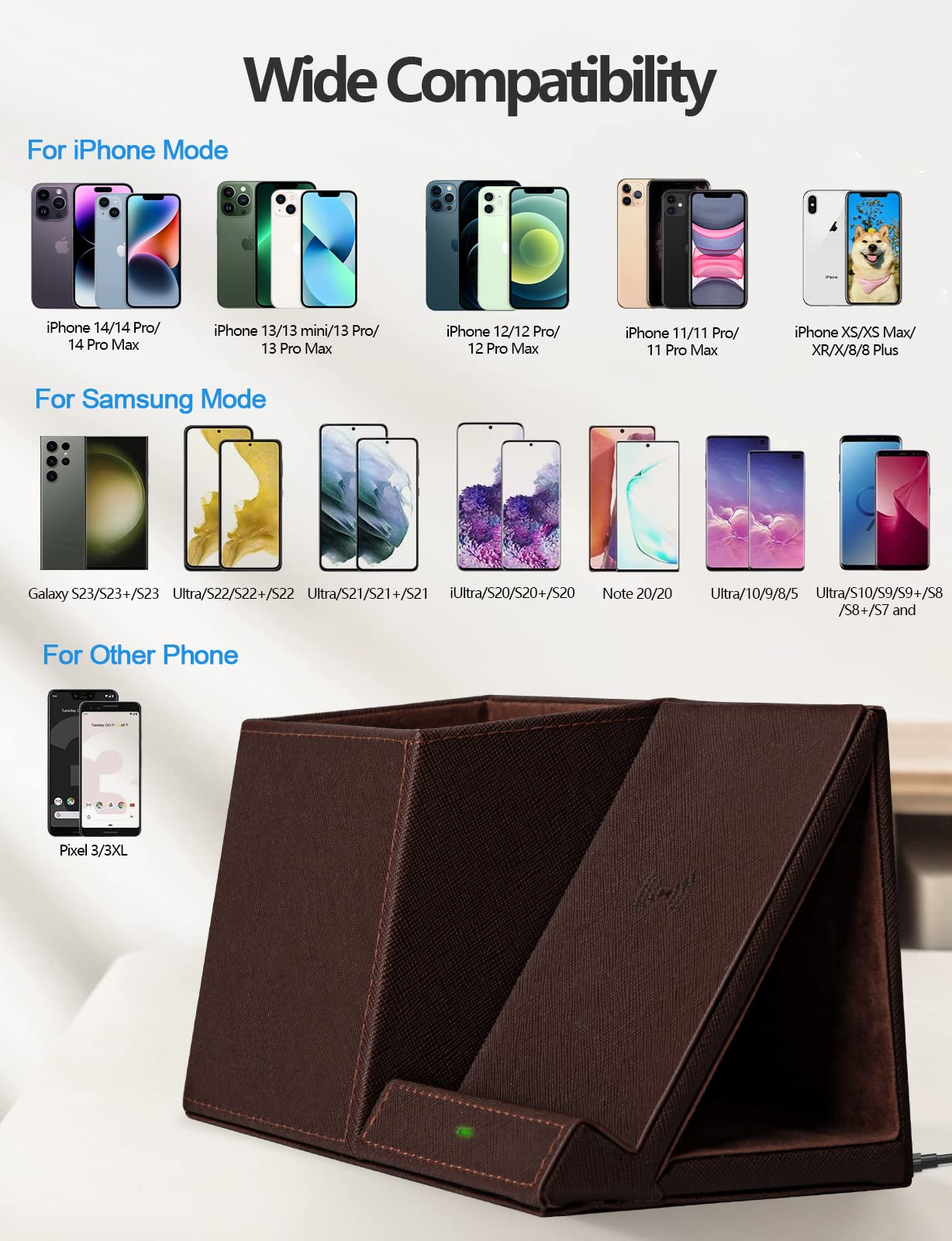 Pen Holder With Wireless Charger, Compatible With Iphone 17/16/15/14/13/12/11/8 Series, Pencil Holder Phone Stand For Desk Home