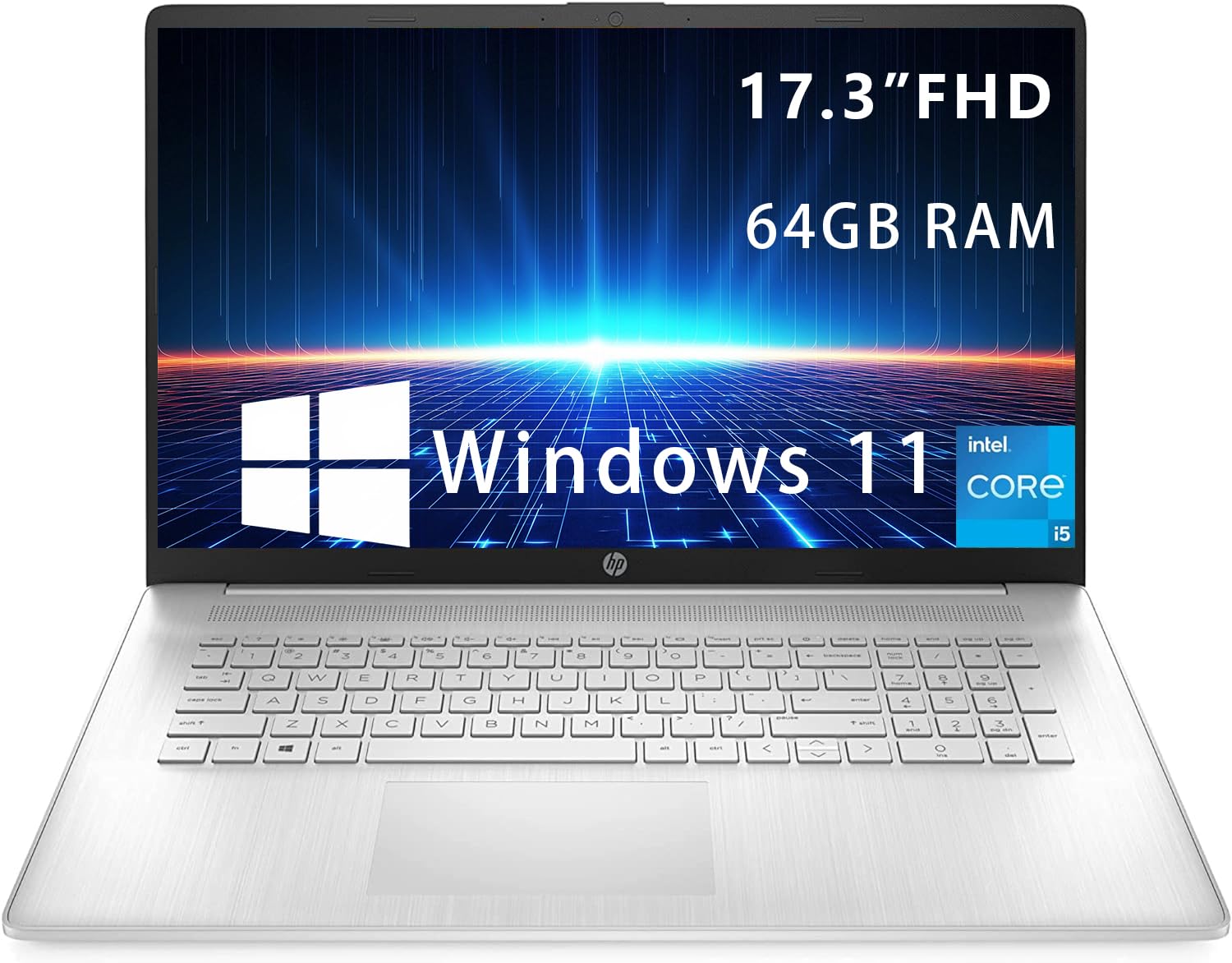 HP 17.3 Laptop, Intel i5-1135G7 Processor, 64GB RAM, 1TB SSD, IPS Full HD Display, HDMI, USB-Type C, Intel Iris Xe Graphics, Win