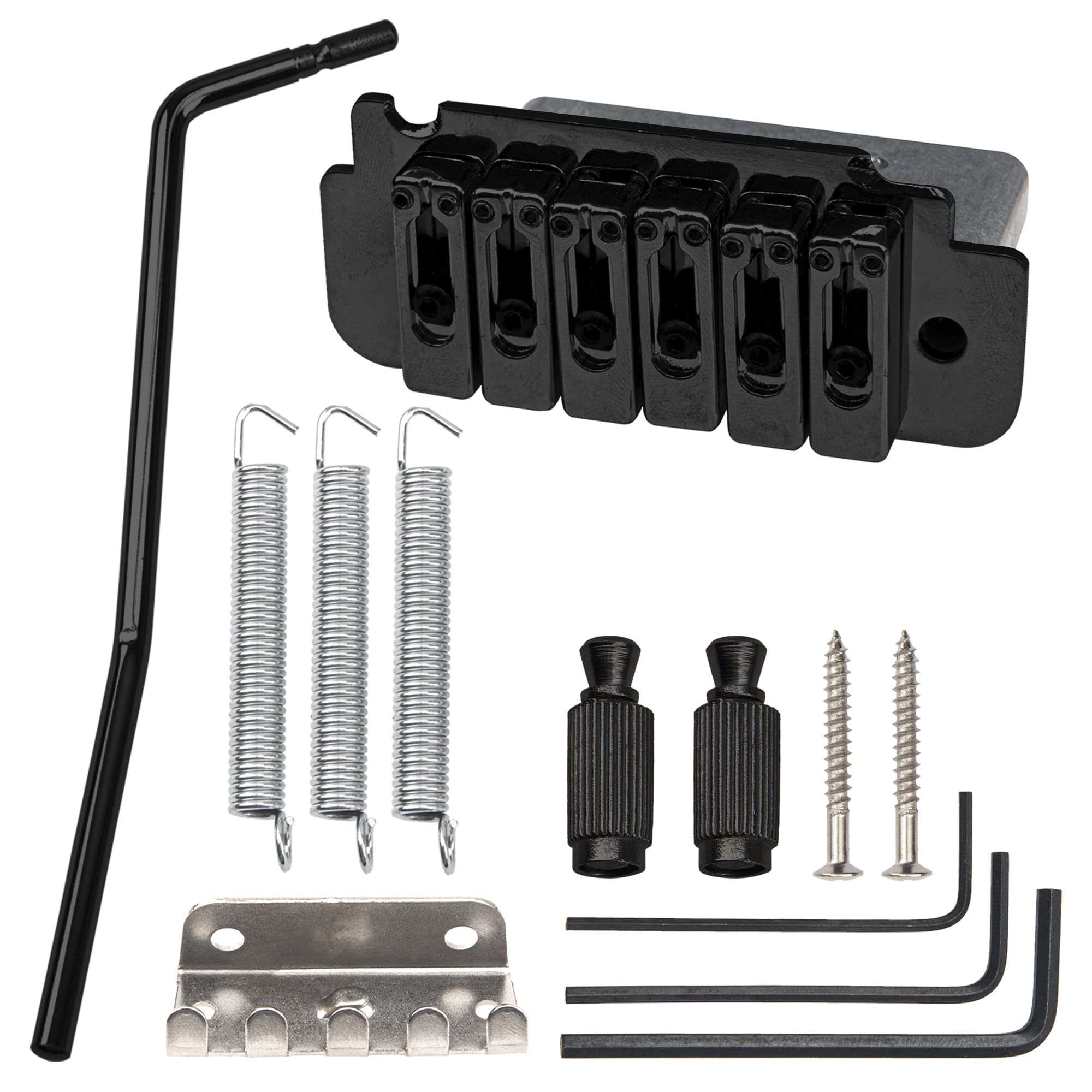 1Set Yootones Guitar Tremolo Bridge 6 String Individual Saddle Compatible With Squier Fender Strat Style Electric Guitar Parts (