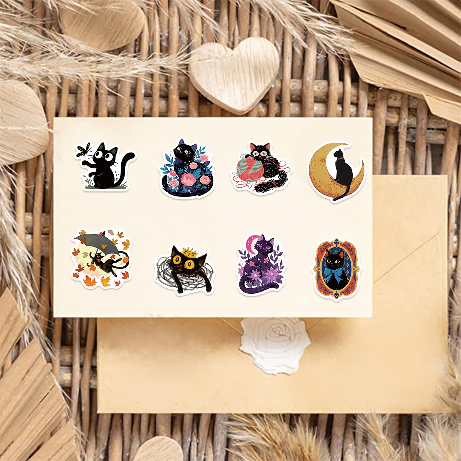 Cute Black Cat Sticker For Kid   Sticker Graphic   Cartoon Stickers For Water Bottles Laptop Cat Meme Stickers Waterproof Aesthe