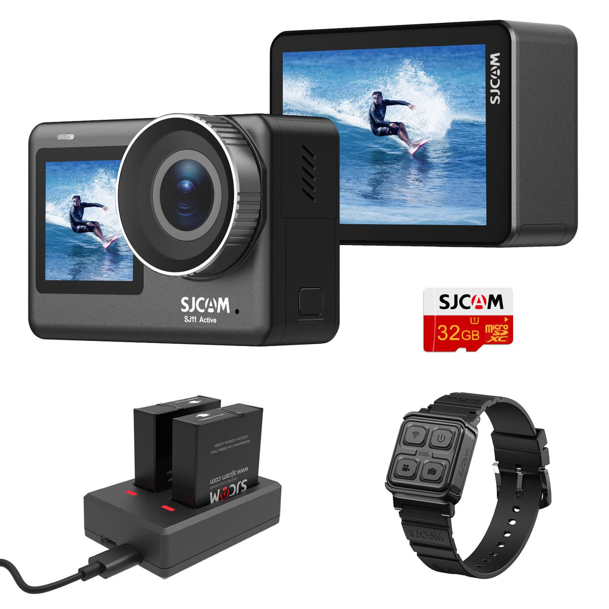 Sjcam Sj11 4K30Fps Action Camera With Active Hdr, Touch Screen, Ois+Eis Stabilization, 8X Zoom Adjustable Fov, 98Ft Waterproof U