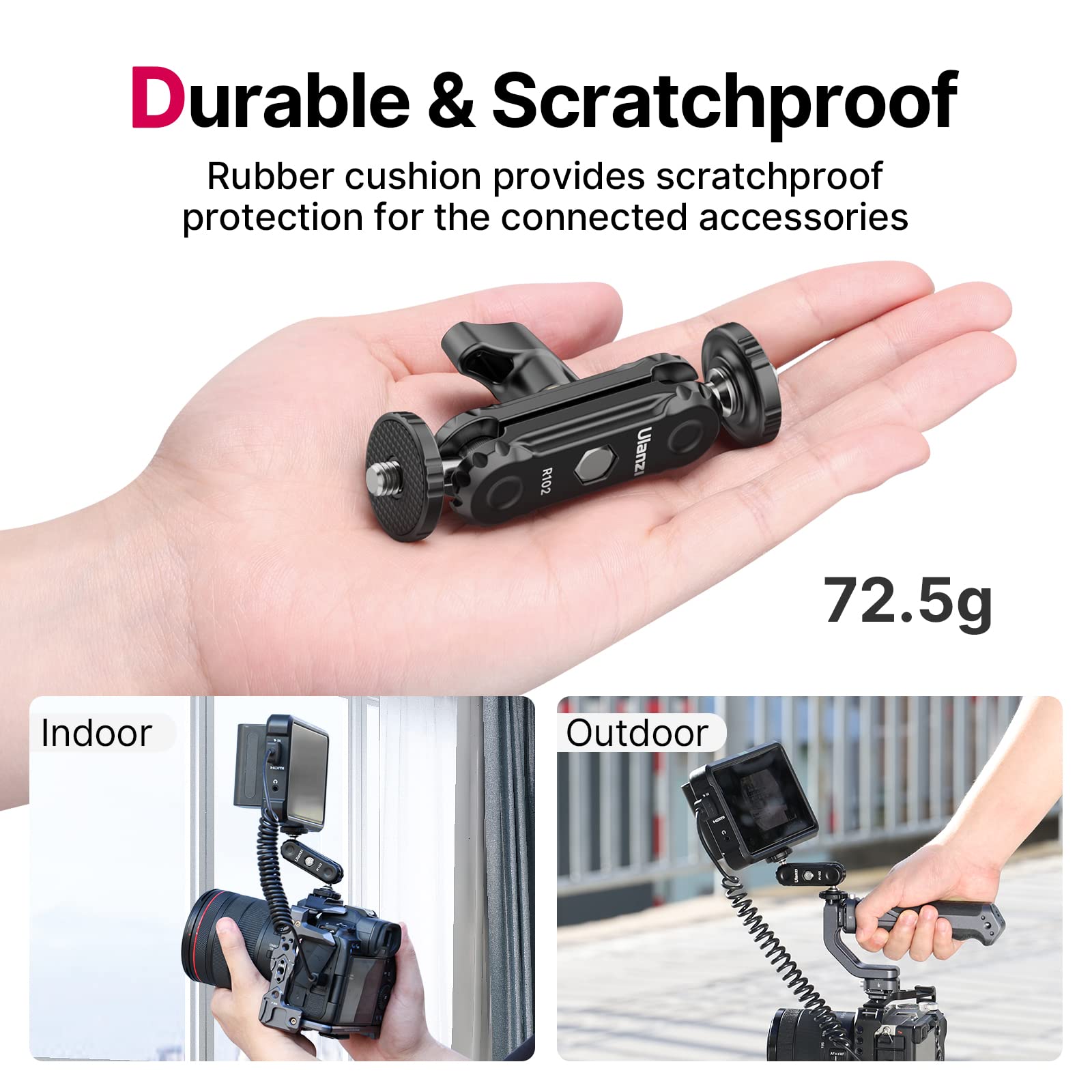 Ulanzi Magic Arm With Double Ballhead 1/4 Screw, Compatible With Universal Monitor Mount For Camera, Video Shooting Photography