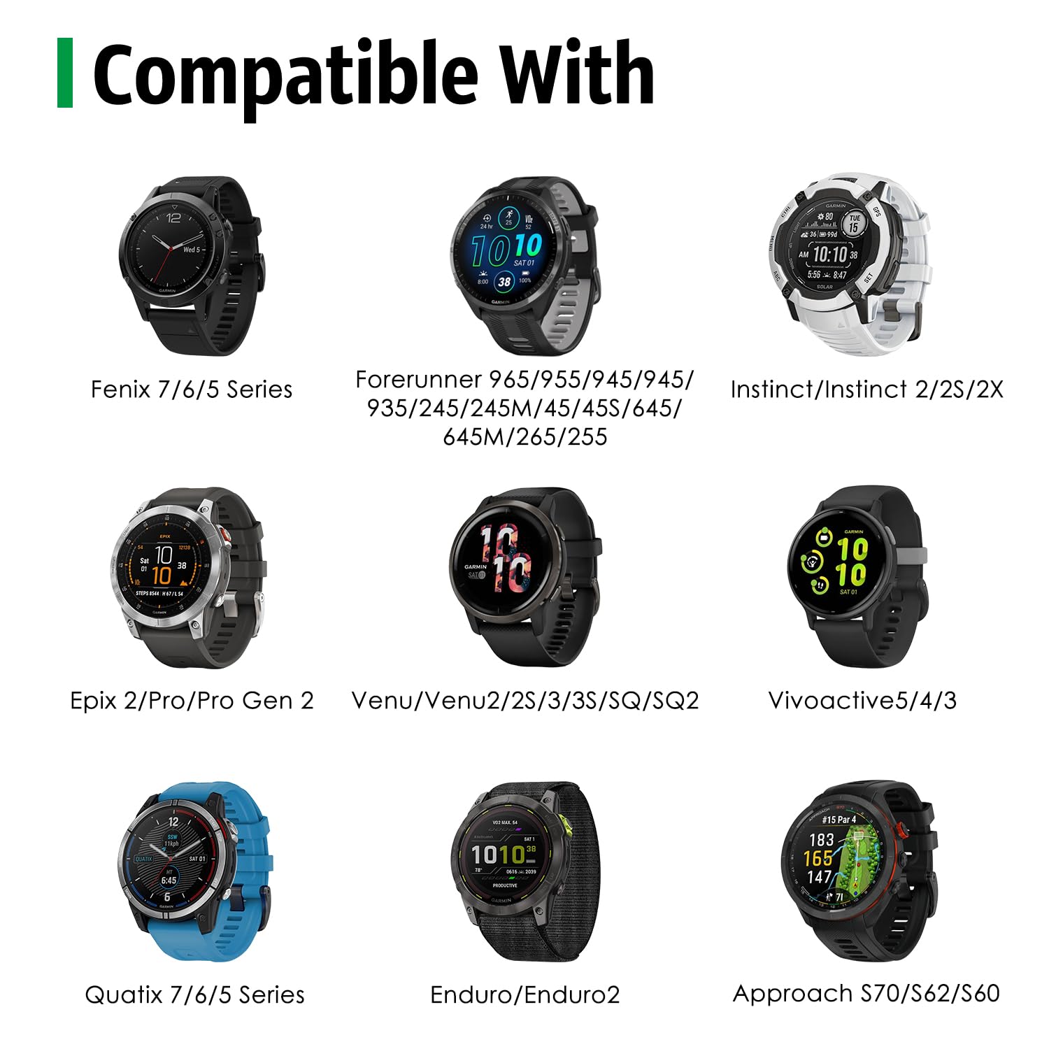 MoKo Charger Dock Compatible with Garmin Vivoactive 3/4/4S/Venu/Fenix 7/7S/7X/5/5 Plus/5S/5S Plus/5X/5X Plus/6/6S/6X/6 Pro/6S Pro/6X Pro/Forerunner 745/Instinct, USB Data Sync Charging Station, Black