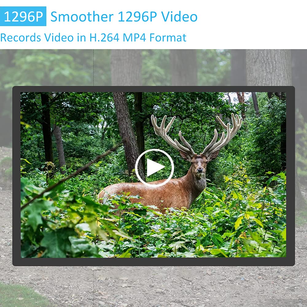 Gardepro E5 Trail Camera, 48Mp 1296P, Game Camera With Ultra Fast 0.1S Motion Activated, 100Ft Night Vision, 90Ft Detection Dist