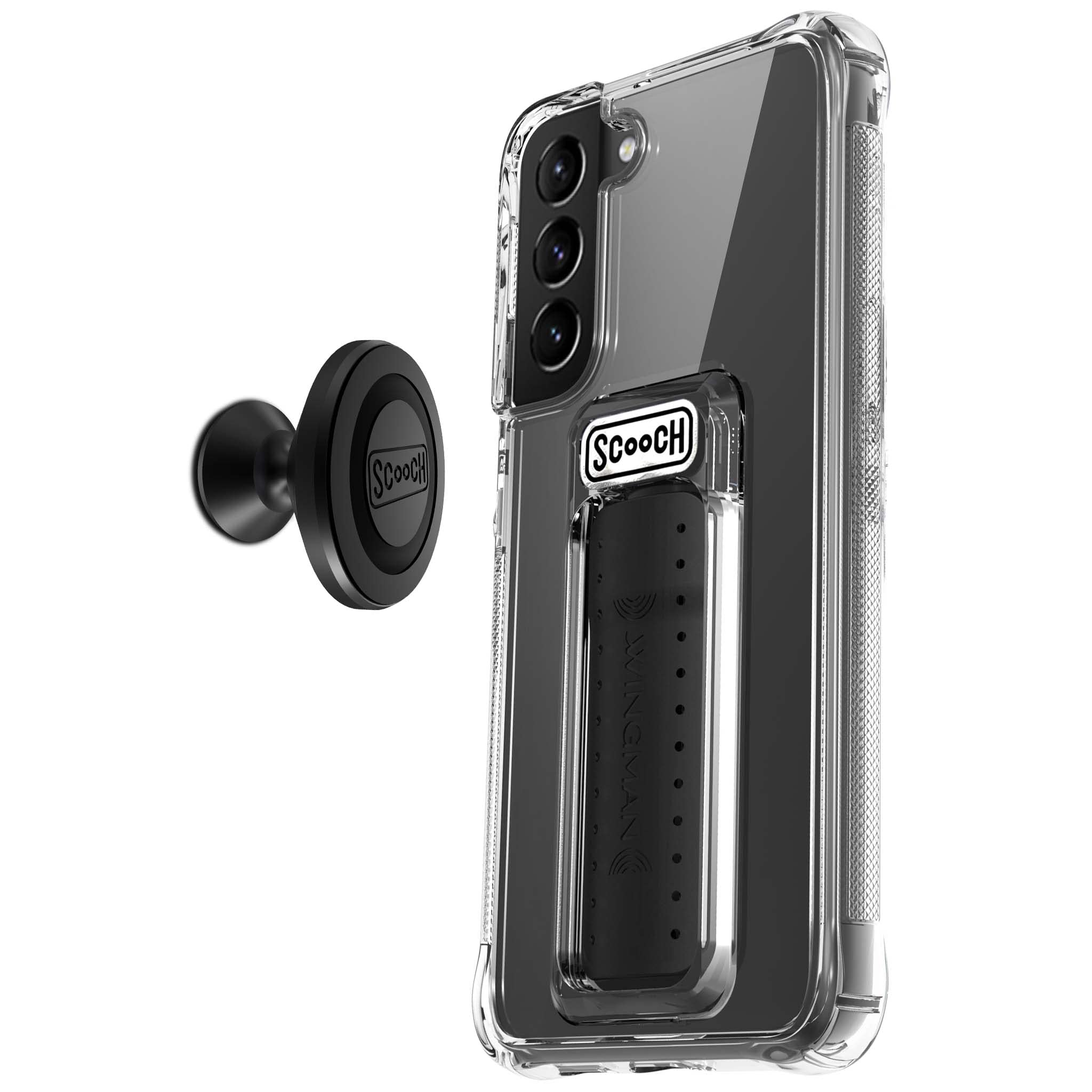 Scooch Wingman Case With Pop Out Car Mount, Grip, And Kickstand For Samsung Galaxy S22 Case [10 Ft Drop Protection] Bundled Wing