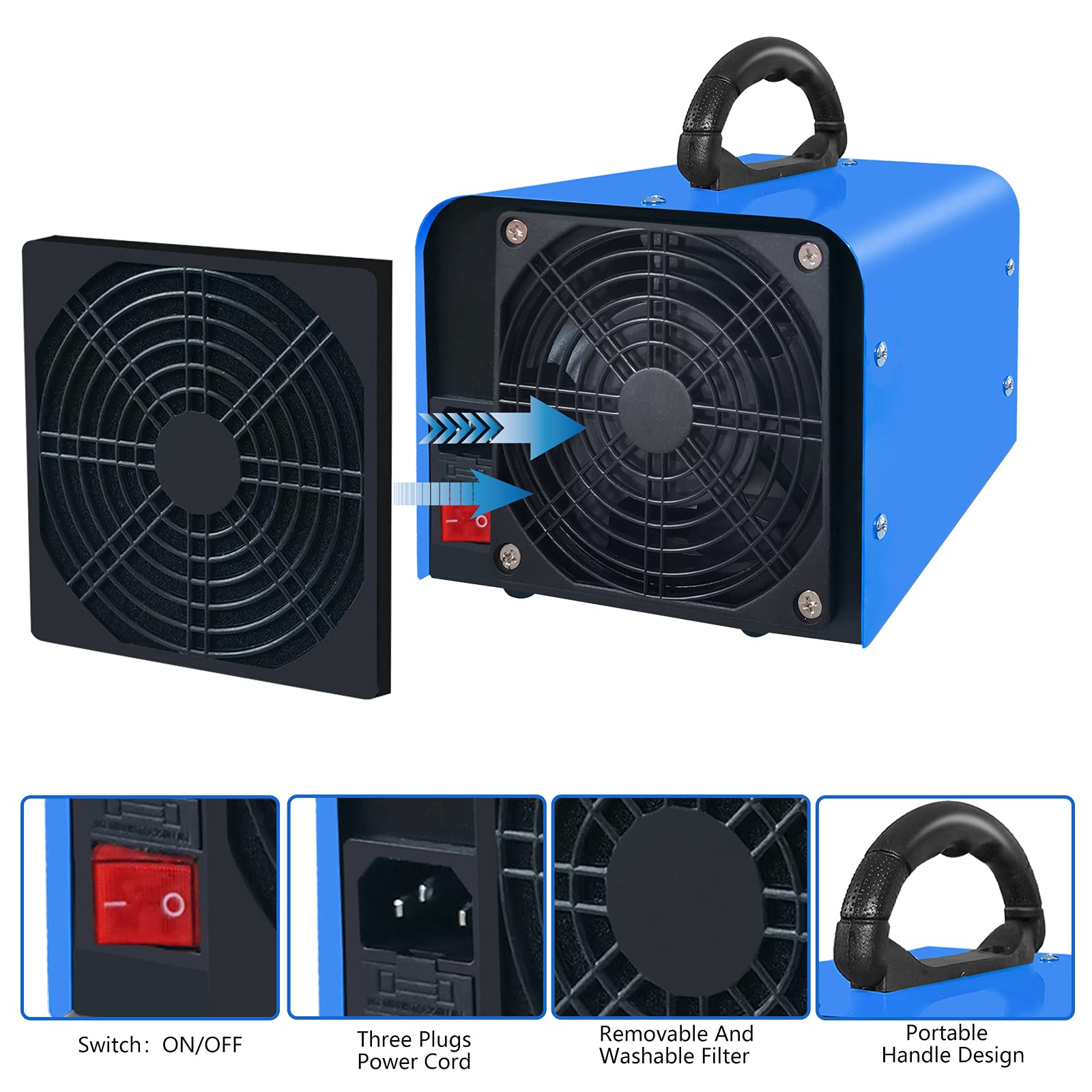Maleb Ozone Generator 36,000Mg/H   Ozone Machine Odor Removal Odor Eliminator Ionizer Deodorizer Ozonator Ozone Generator Air Pu