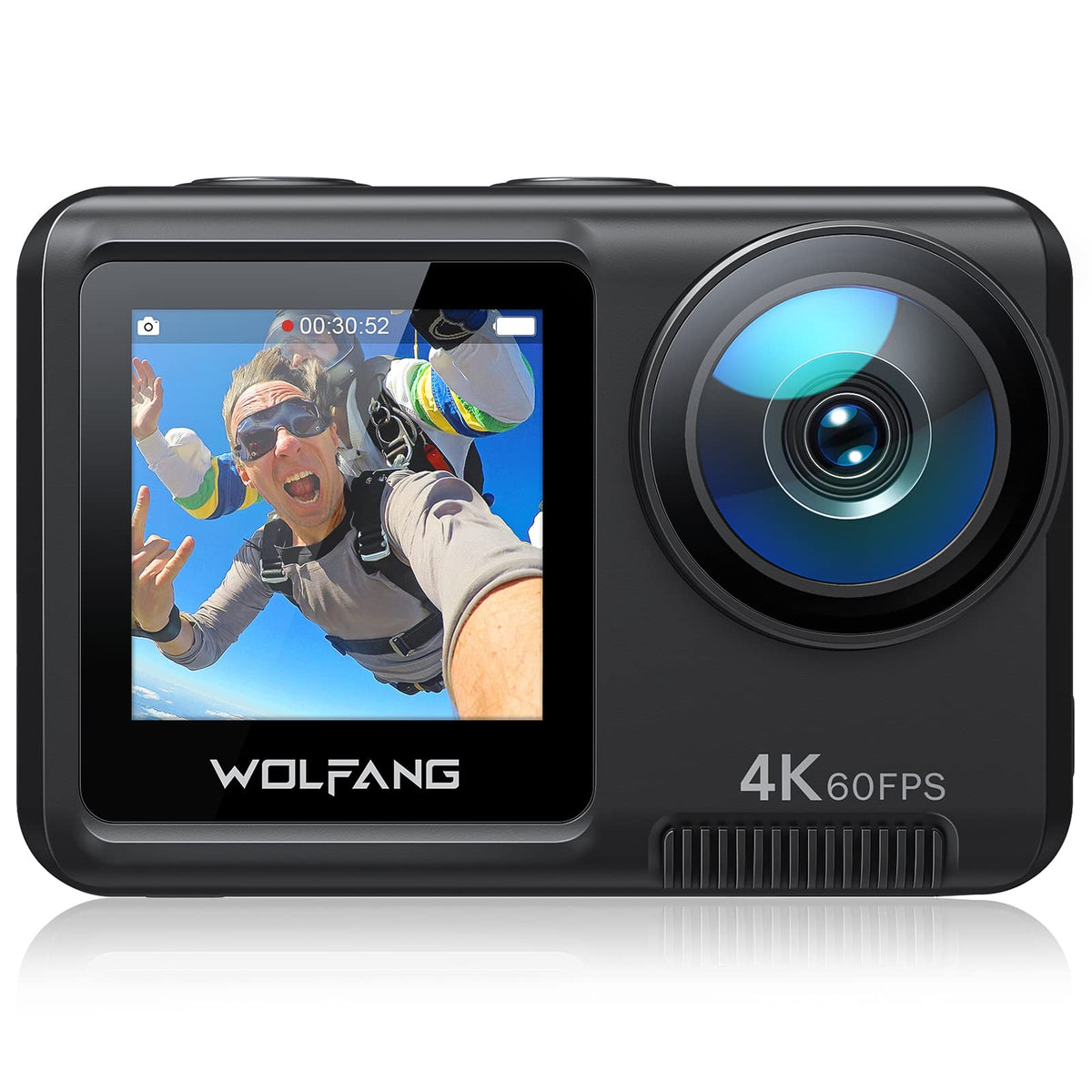 Wolfang Ga420 Action Camera 4K 60Fps 24Mp Wifi Waterproof Underwater Camera 3.0 Eis Stabilization 8X Zoom Helmet Camera (Externa