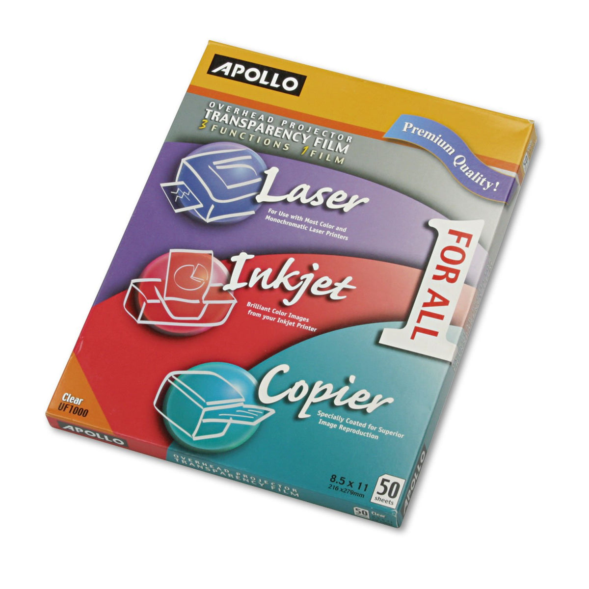 Apollo C/O Acco World All Purpose Transparency Film, 8 1/2''X11'', 50/Box