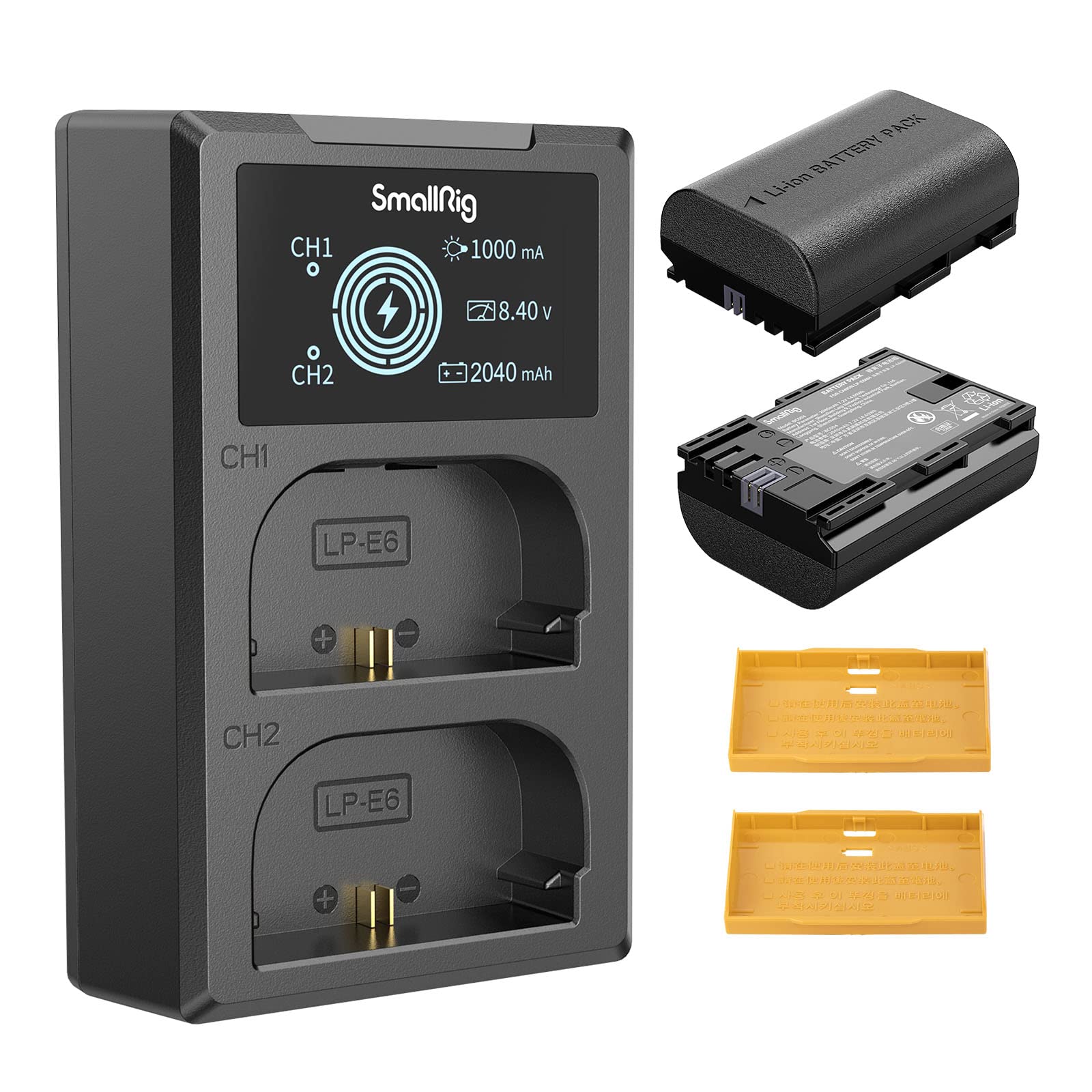 Smallrig Lp E6Nh Camera Battery Charger Set For Canon R5, R6, R7, Double Slot Lp E6Nh Battery Charger For Canon R5 C, R, R6 Mark