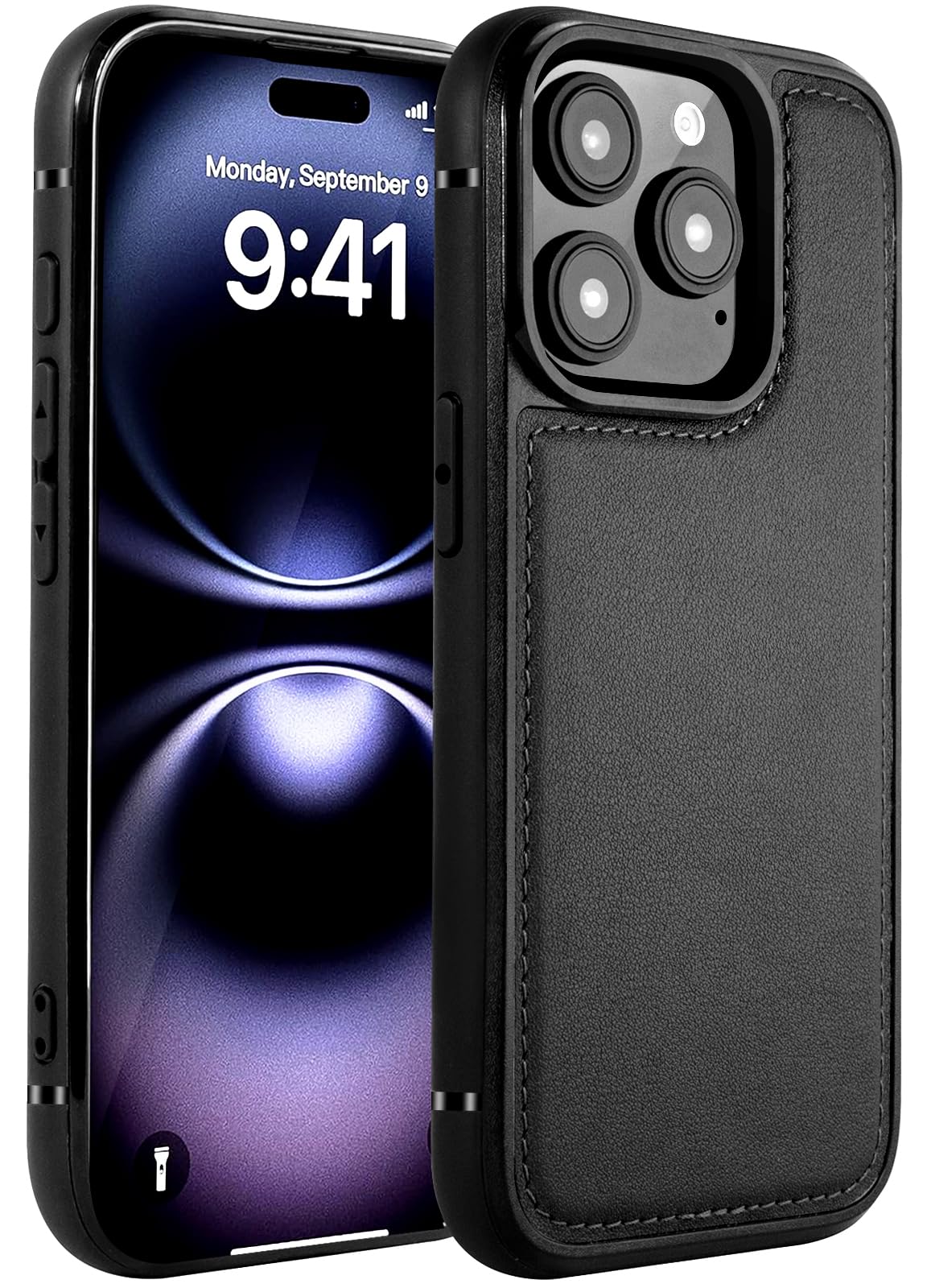 Rumwot For Iphone 16 Pro Case Leather, Genuine Leather Phone Case For Iphone 16 Pro (2024) [6.3   ], Slim Fit Protective Cover C