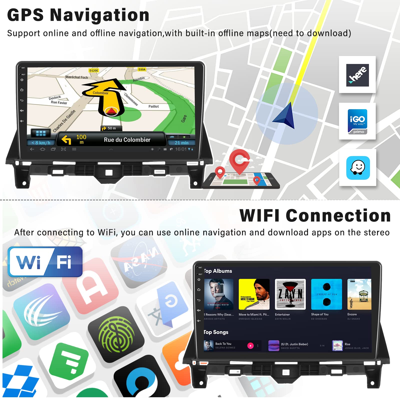 Sixwin Android 13 Car Stereo For Honda Accord 2008 2009 2010 2011 2012 2013 10.1 Inch Touch Screen 2G+64G Carplay Android Auto C