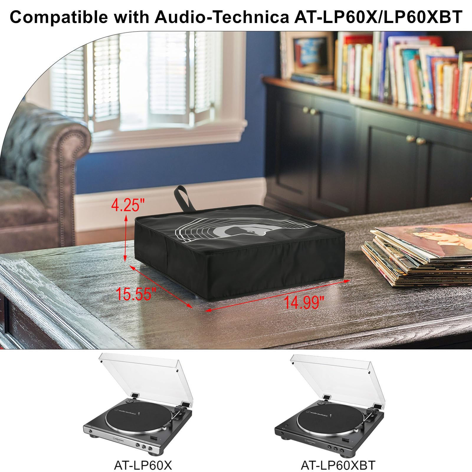 Txesign Dust Cover Protective Case Compatible With Audio-Technica At-Lp60X And At-Lp60Xbt Turntable, Dust Cover Record Player Du