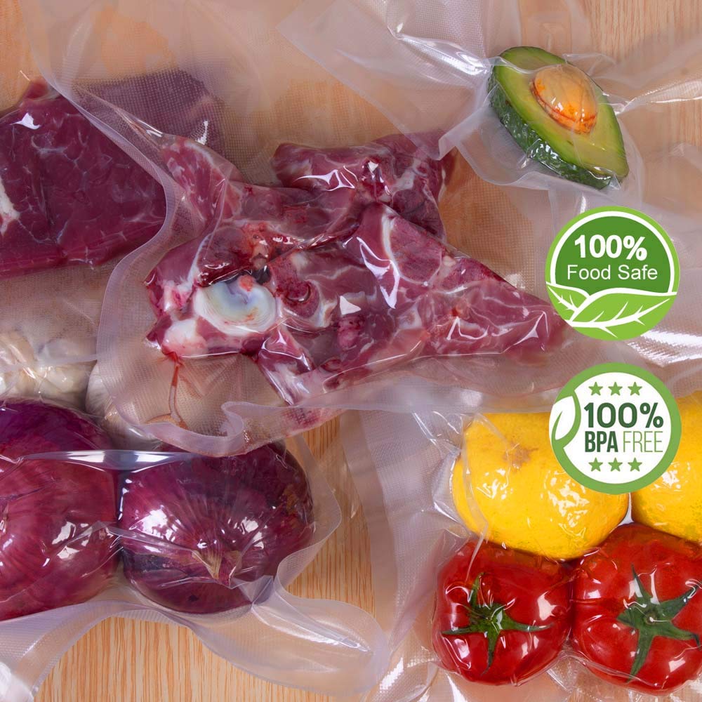 Wvacfre 100 Quart Size 8X12Inch Vacuum Sealer Freezer Bags With Commercial Grade,Bpa Free,Heavy Duty,Great For Food Vac Storage