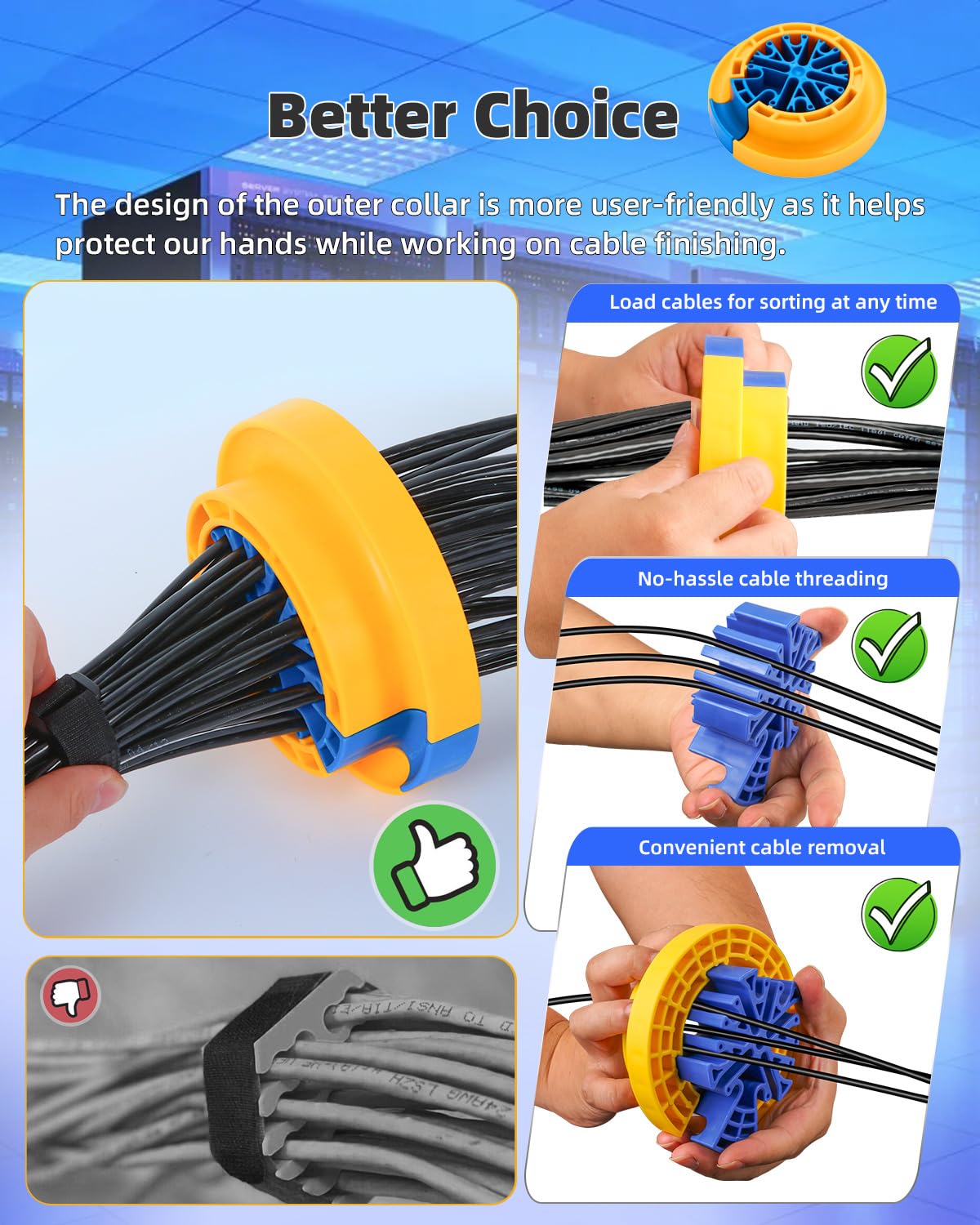 Hixeto Wire Comb, Network Cable Management Tools, Networking Tools For Comb Any Cables Or Wires With A Diameter Up To 1/4 '', Ca