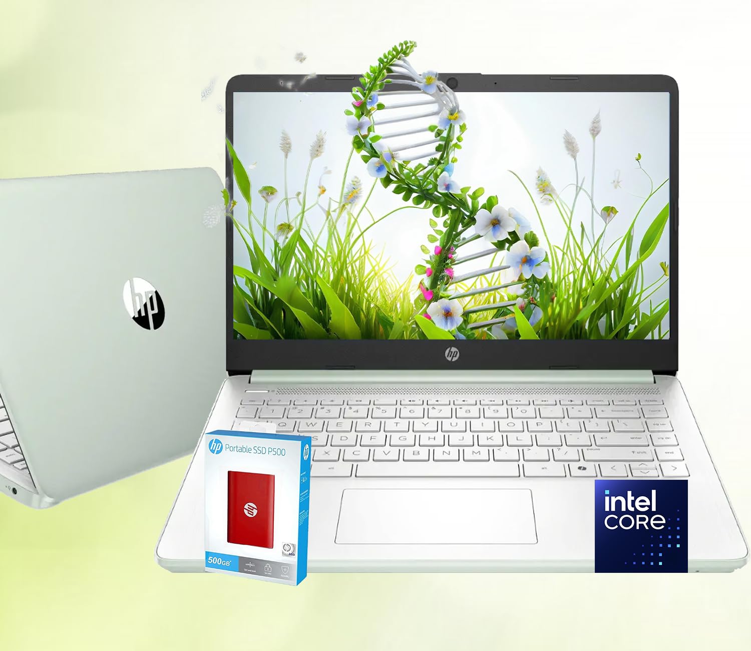 Hp 14 Ultrabook  Intel 4-Core N150  Microsoft 365  Copilot Ai  4Gb Ram  1.6Tb Storage (128Gb Ufs Withhp 512Gb P500 Portable Ssd 