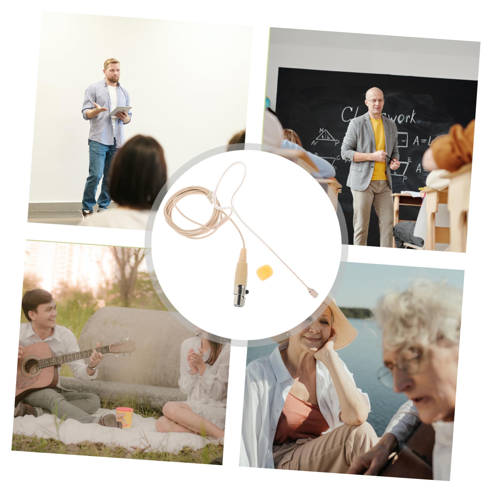 Vaguelly Single Ear Earset Headworn Over Ear Hanging Headset Microphone Mini Xlr 3 Pin Plug Earhook Microphone