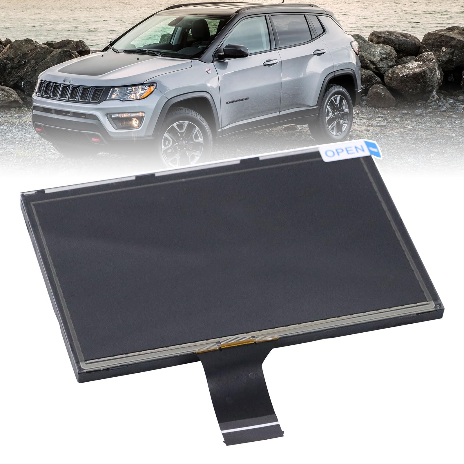 7'' Uconnect Touch Screen Digitizer Lcd Monitor Radio Navigation Compatible With Jeep Compass 2017 2018 2019 2020 Radio Navigati