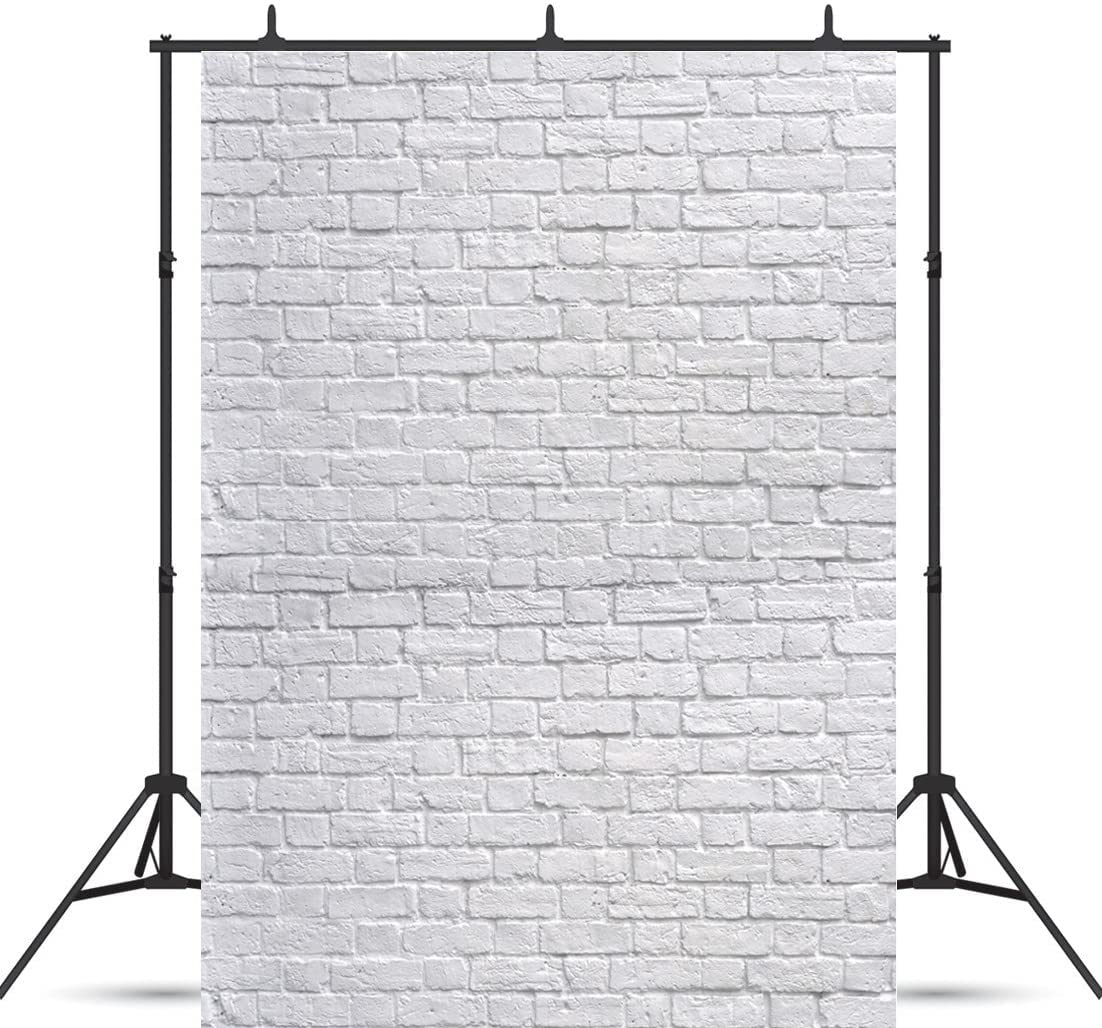 Sjoloon White Brick Wall Backdrop White Brick Photo Backdrop Thin Vinyl Photography Backdrop Background Studio Prop 10931(5X7Ft)