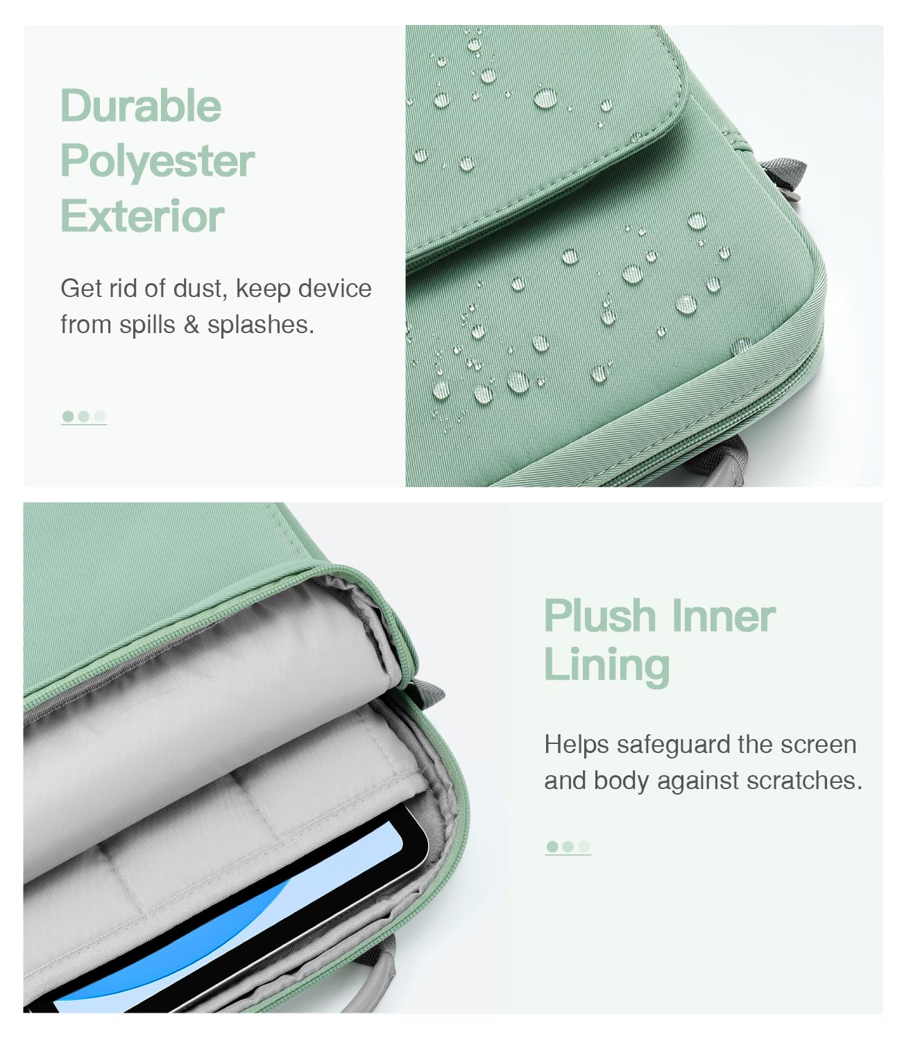 MoKo 9 11 Inch Tablet Sleeve Bag Handle Carrying Case with Shoulder Strap Fits iPad Pro 11 inch,iPad 10th 10.9,iPad 9/8/7th Generation 10.2,iPad Air 5/4th 10.9,iPad 9.7,Tab S8/S9 11', Cyan