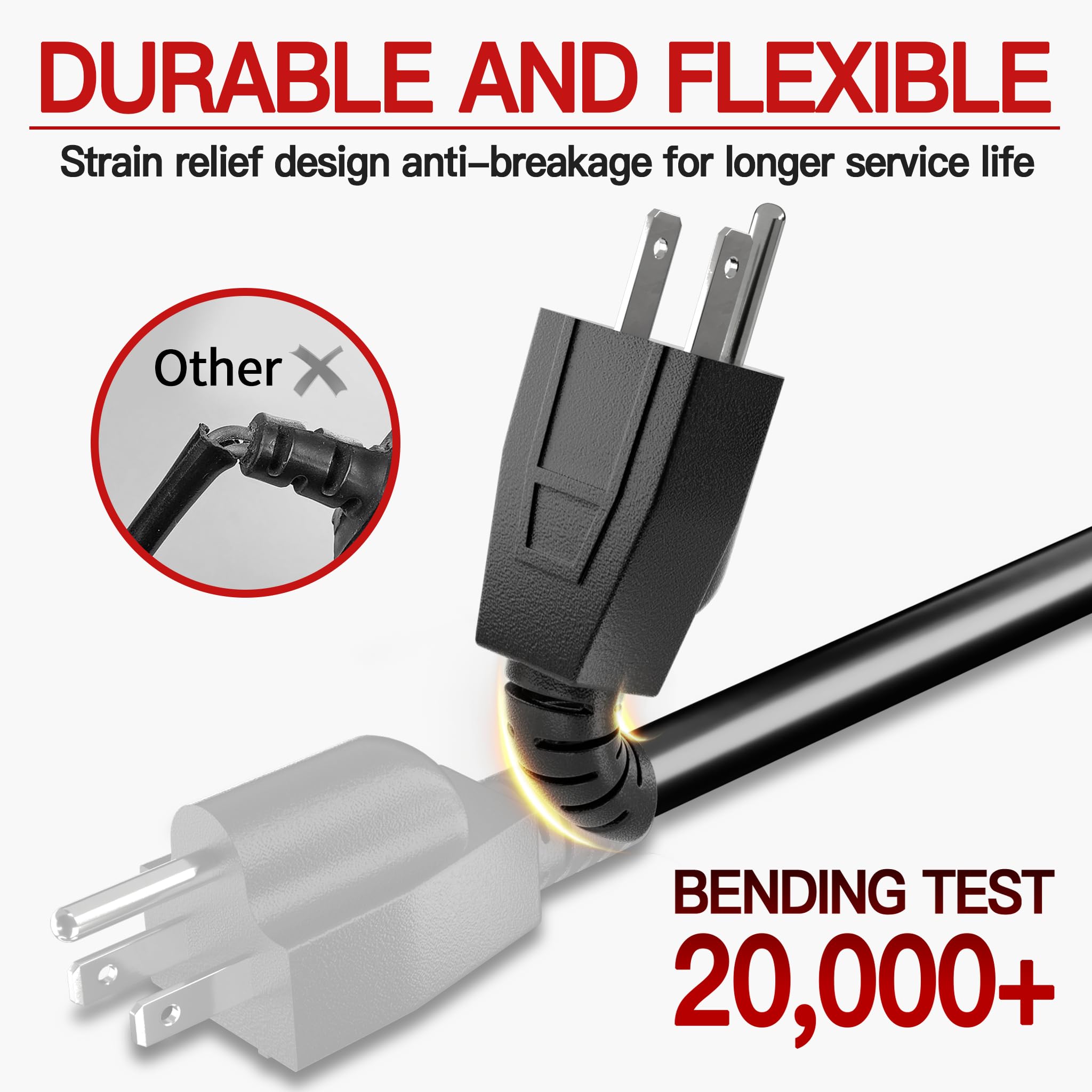 Skrizcable 16/3 100 Ft Outdoor Extension Cord Waterproof, Weatherproof & Flame Retardant Heavy Duty Black 3 Prong Power Cord Out