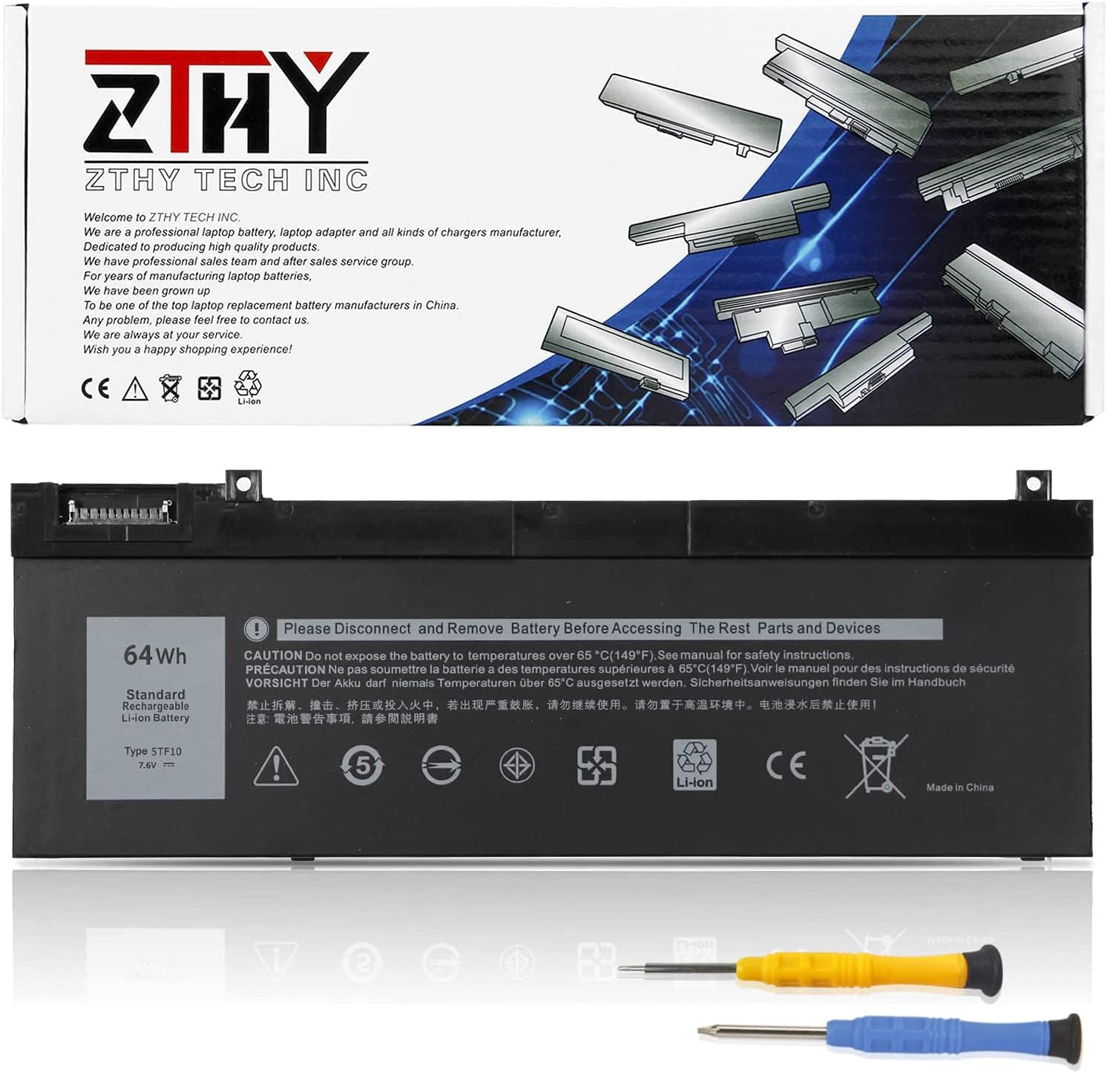 Zthy 5Tf10 Laptop Battery Replacement For Dell Precision 7730 7740 7530 7540 Series Notebook Nyfjh Ry3F9 0Ry3F9 7M0T6 Ghxky 05Tf